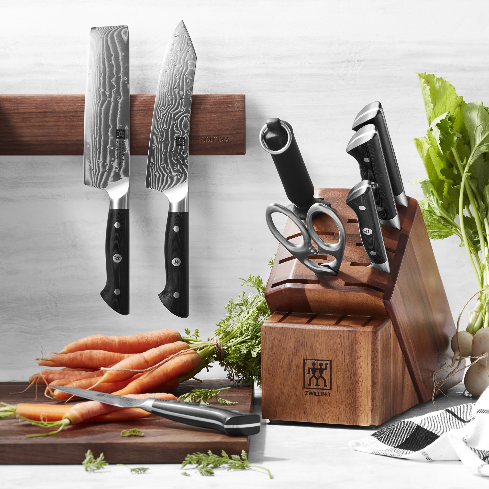 Zwilling Kanren Knives with Acacia Block, Set of 7