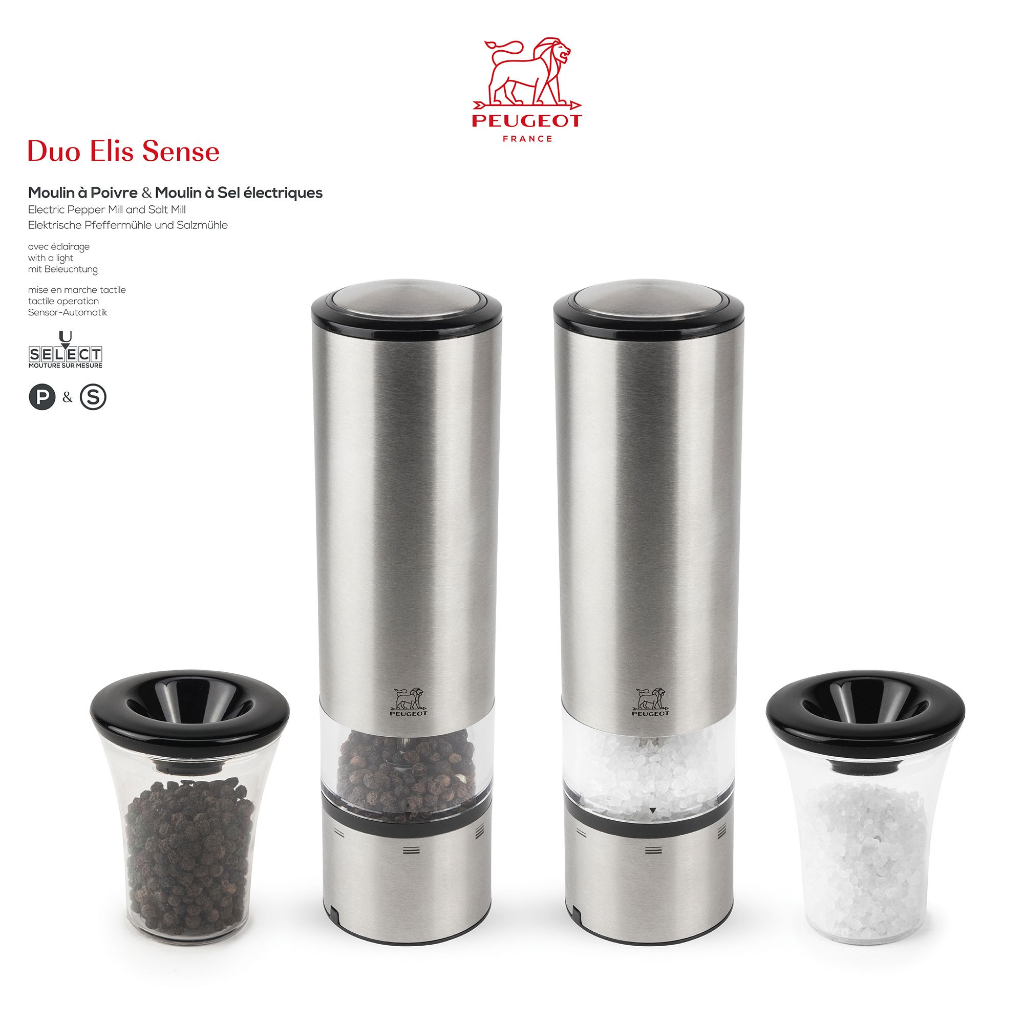 Peugeot Elis Sense Electric Salt & Pepper Mills