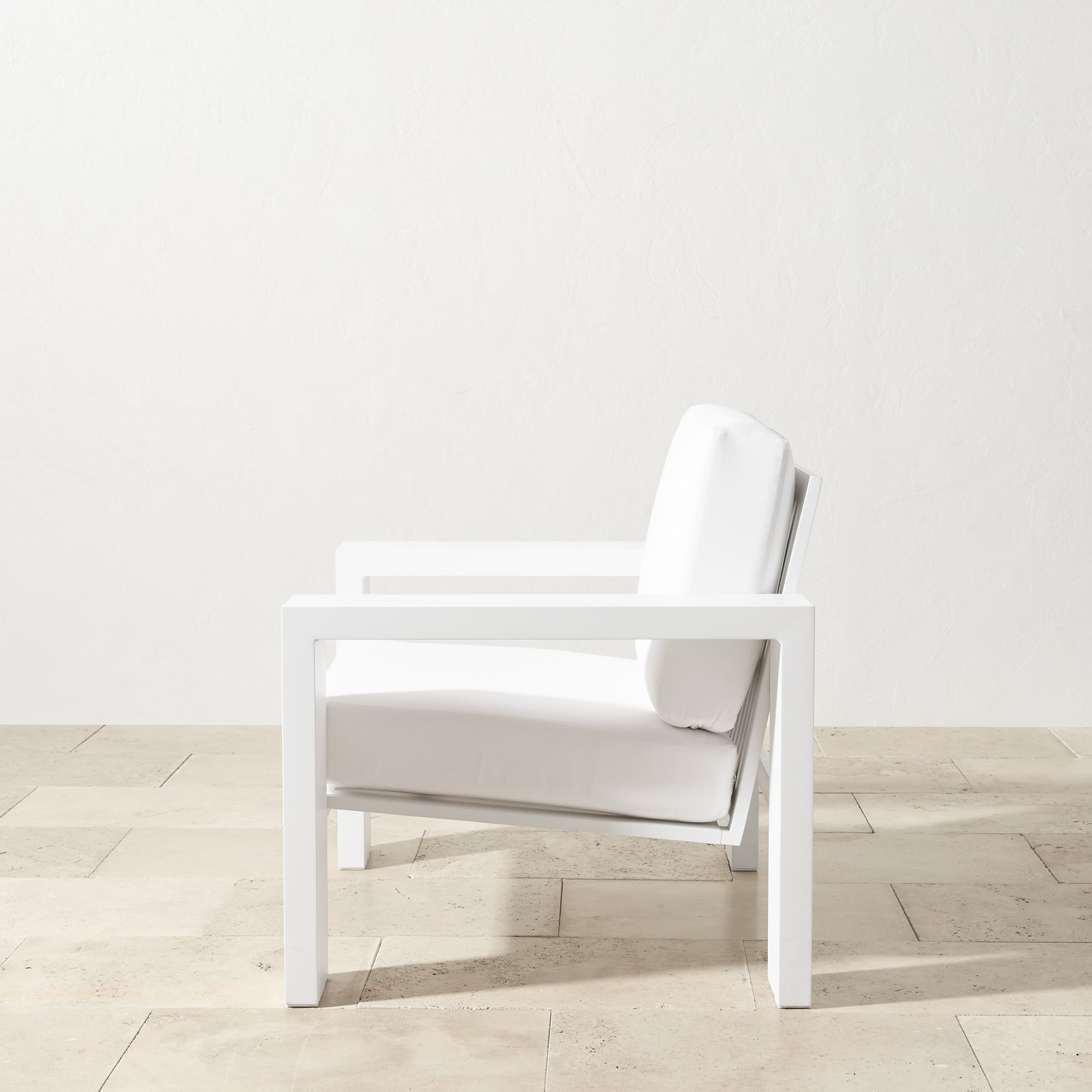 Larnaca Outdoor White Metal Club Chair