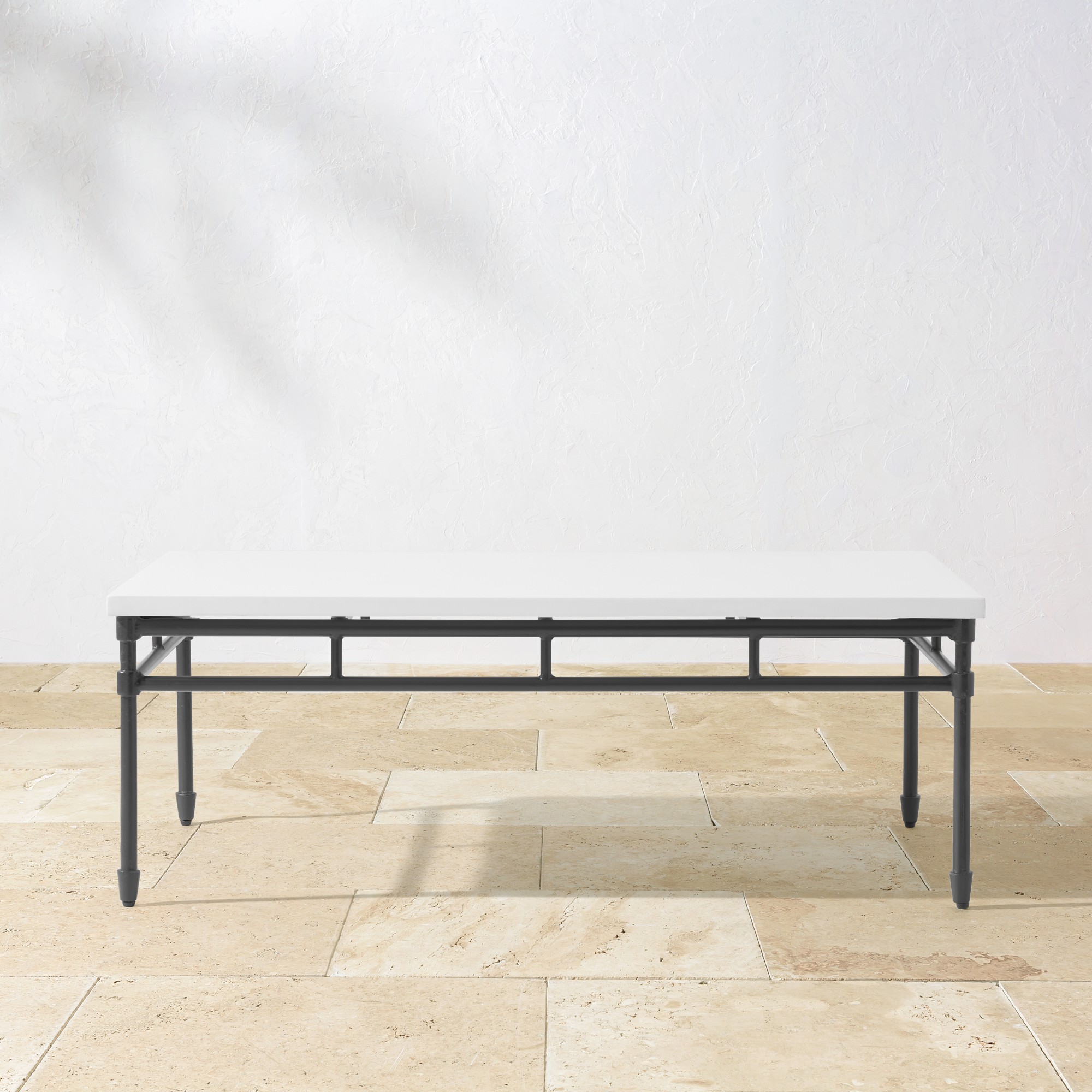 Calistoga Outdoor Fiberstone Rectangular Coffee Table (48