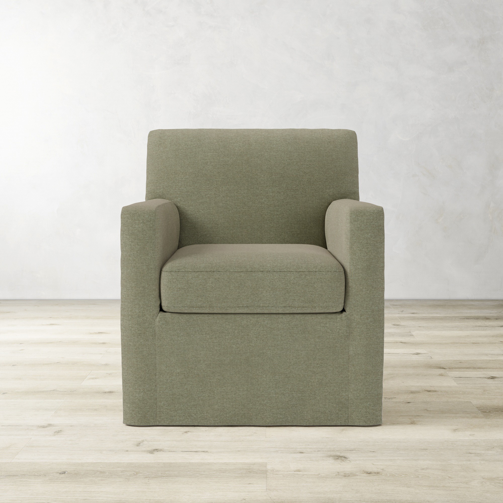 Brighton Slipcovered Swivel Armchair