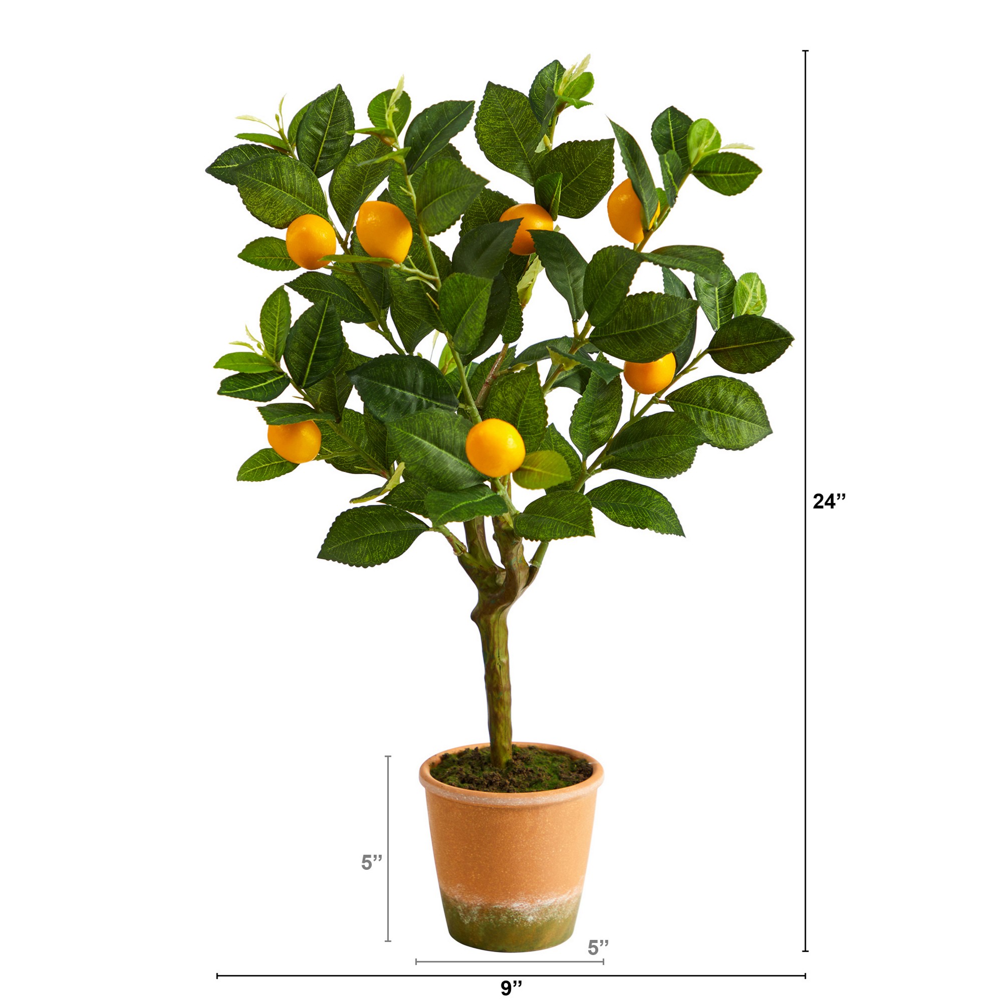 Faux Lemon Tree in Pot, 24