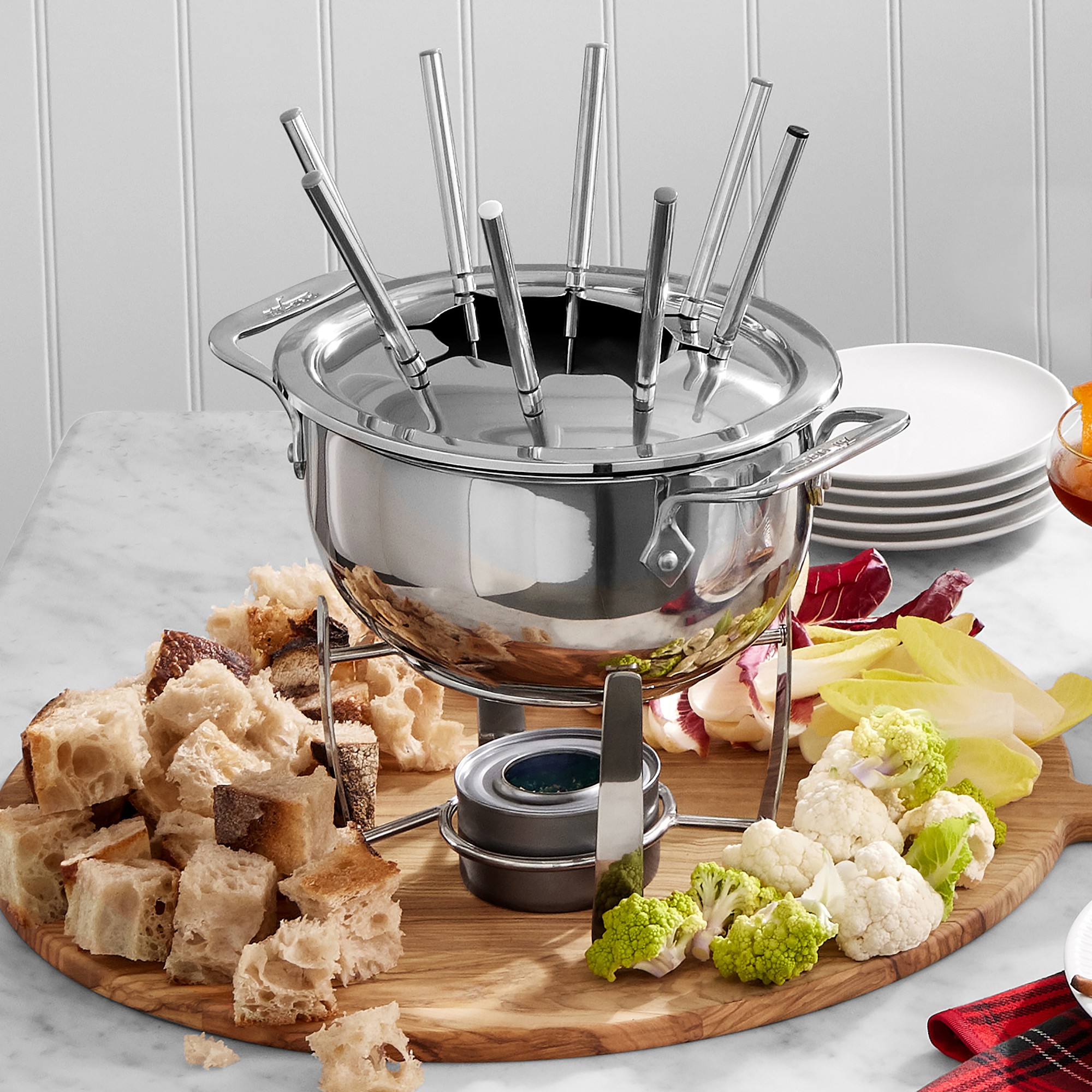 All-Clad Cast-Aluminum Fondue Pot, 3 1/2-Qt.