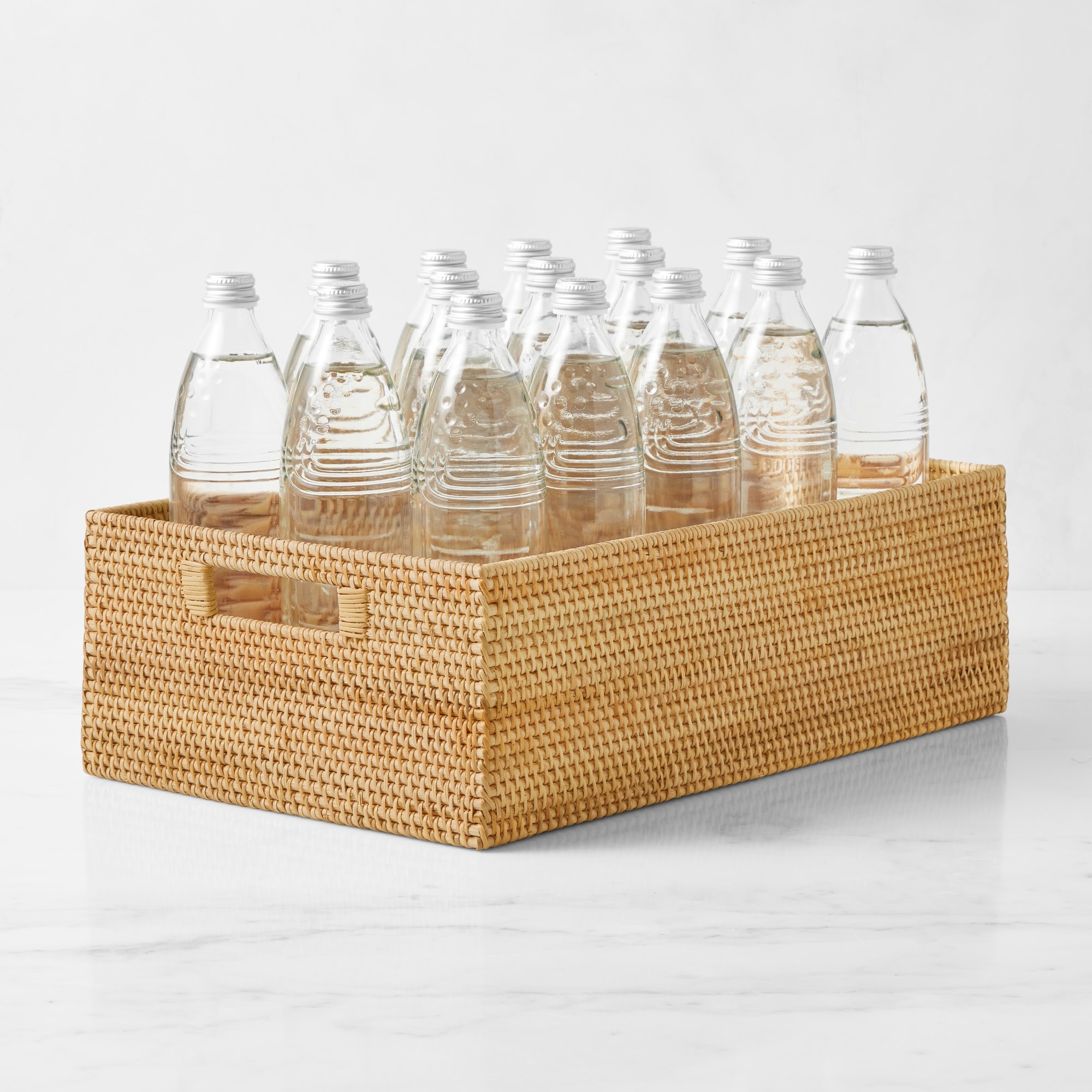 Hold Everything Rattan Cubby Pantry Baskets