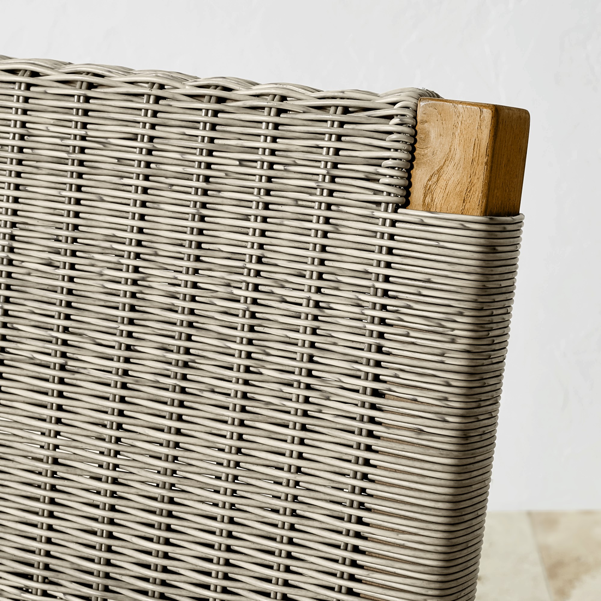 Larnaca Outdoor Natural Teak x All-Weather Weave Dining Side Chair