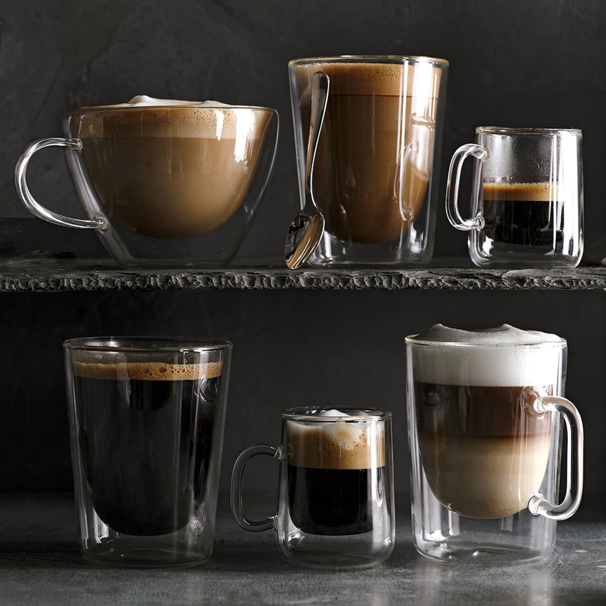 Double-Wall Glass Latte Mugs