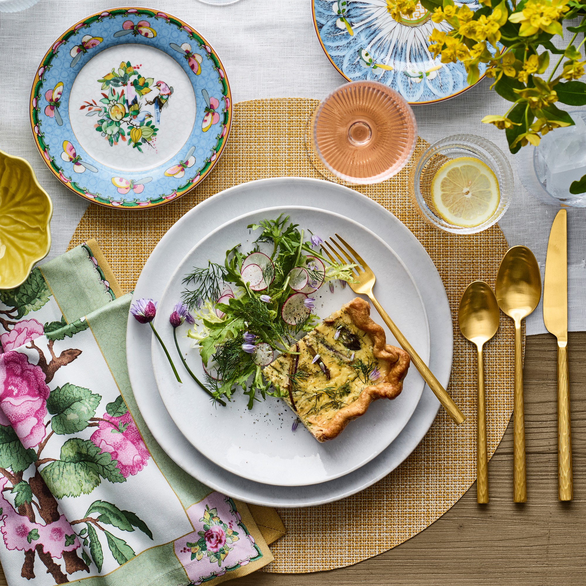 Canton Rose Floral Napkins, Set of 4