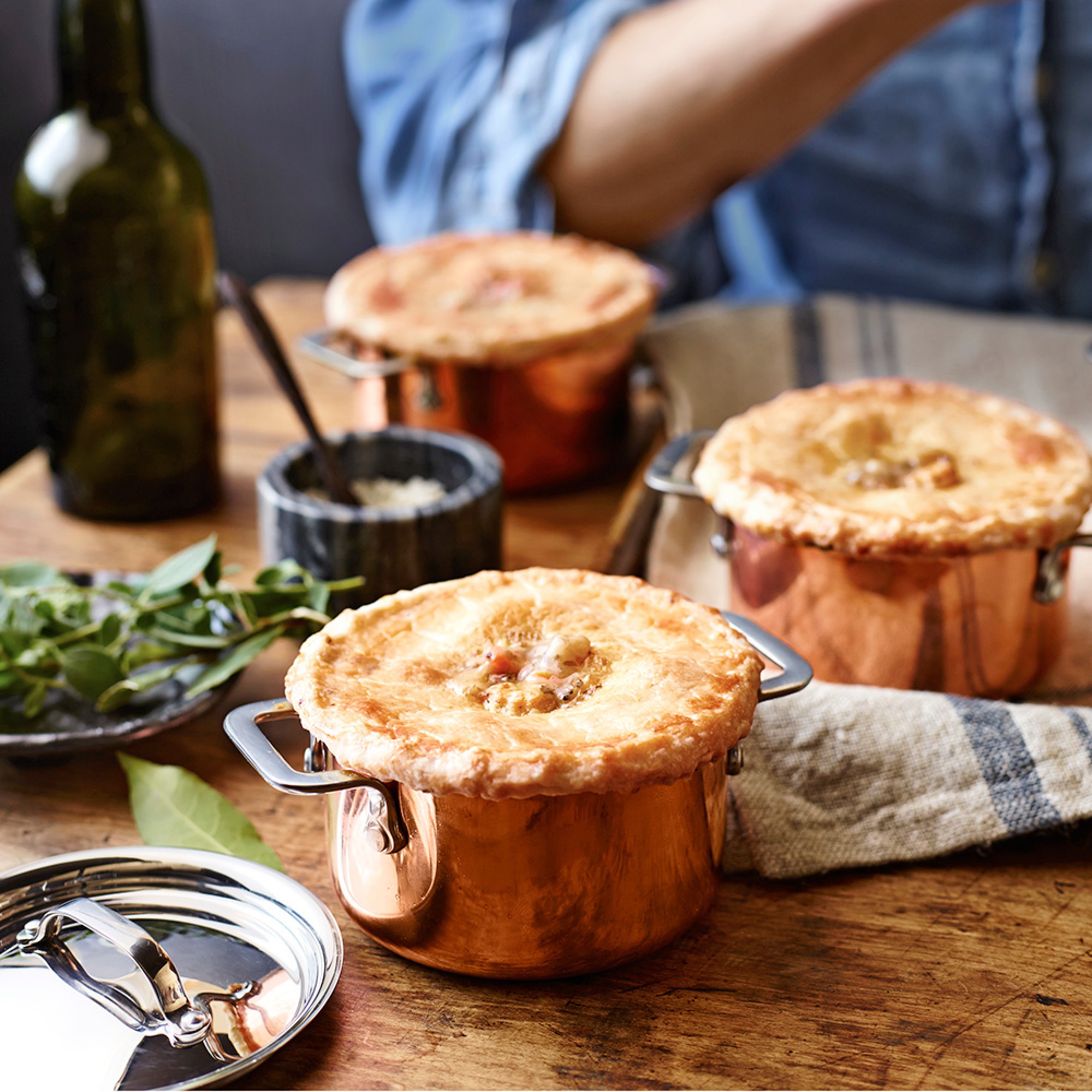 Williams Sonoma Mini Copper Cocottes, Set of 4