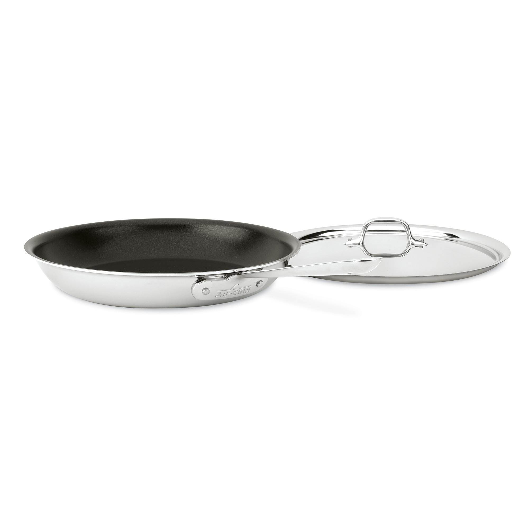 All-Clad D3® Triply Stainless-Steel Nonstick Covered Fry Pan, 12