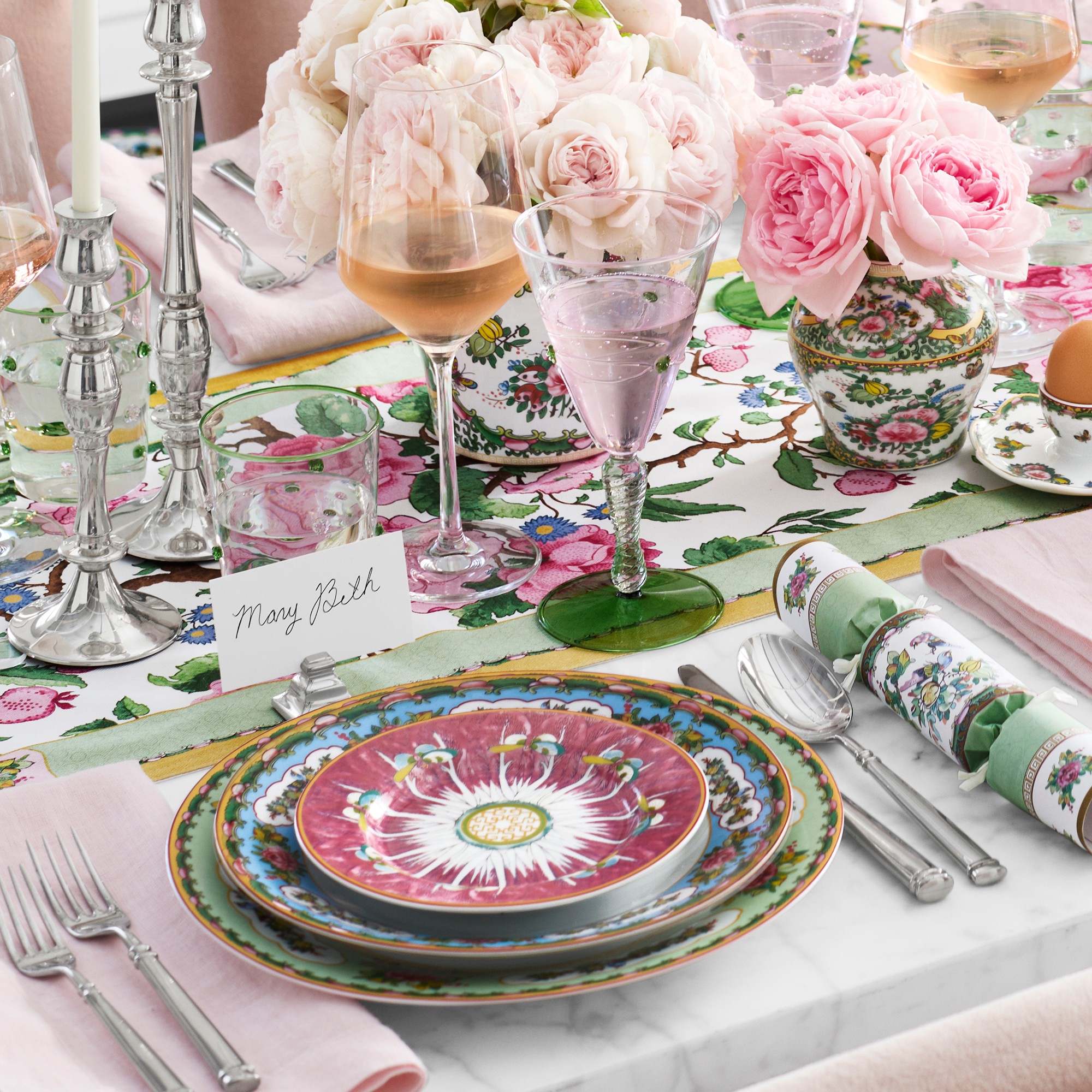 Canton Rose Floral Table Runner