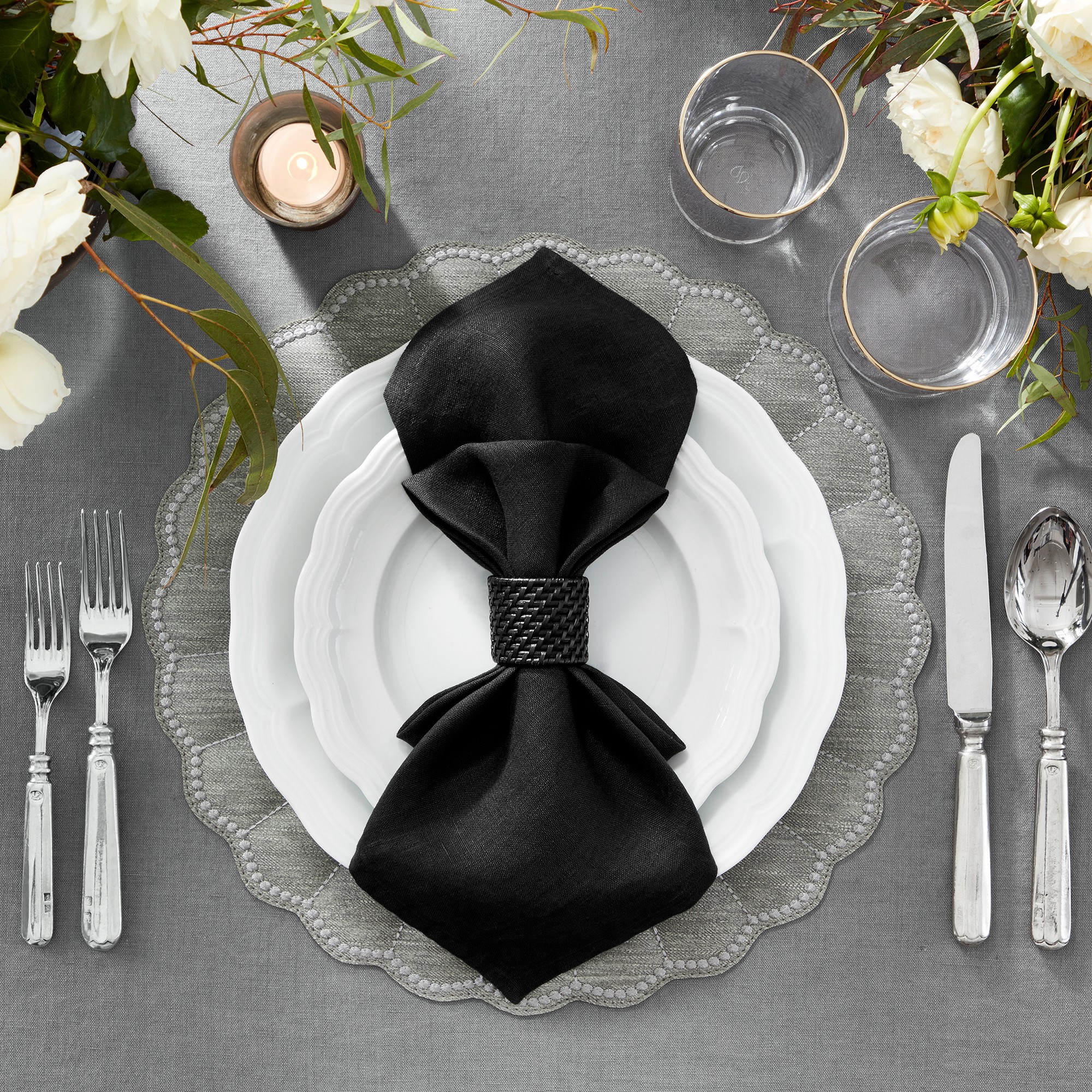 Black Hapao Napkin Rings, Set of 4