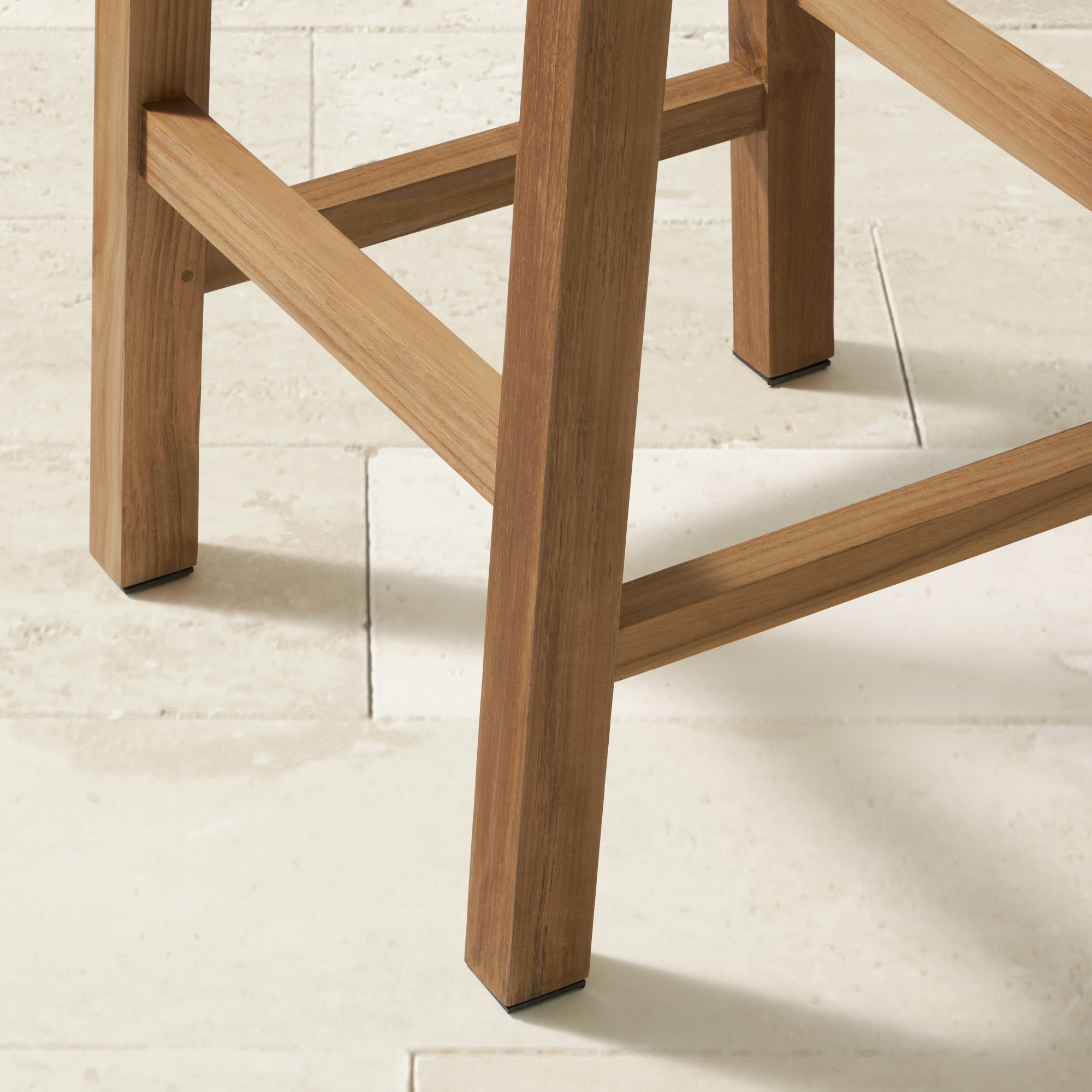 Larnaca Teak Backless Bar Stool