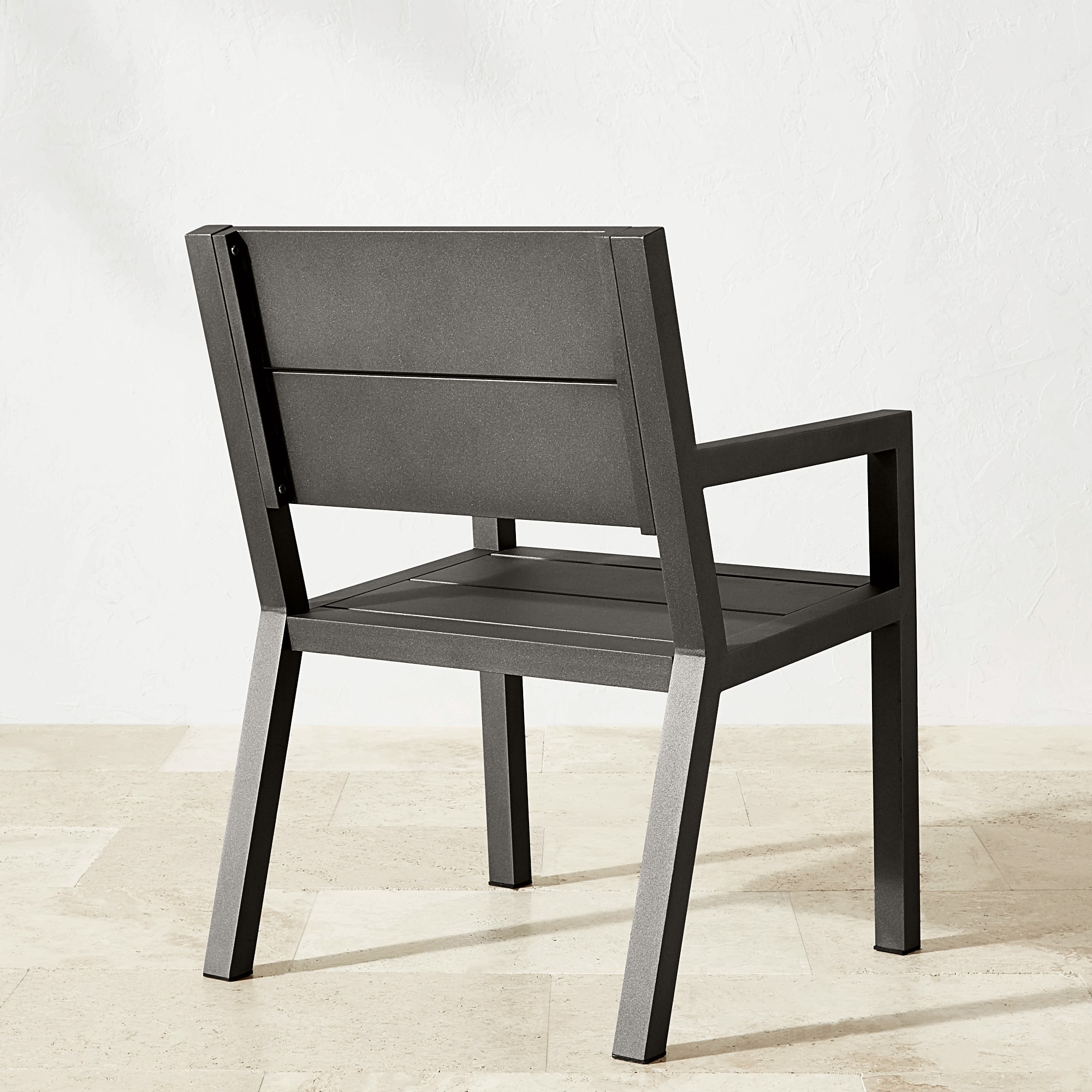 Larnaca Outdoor Slate Grey Metal Dining Armchair