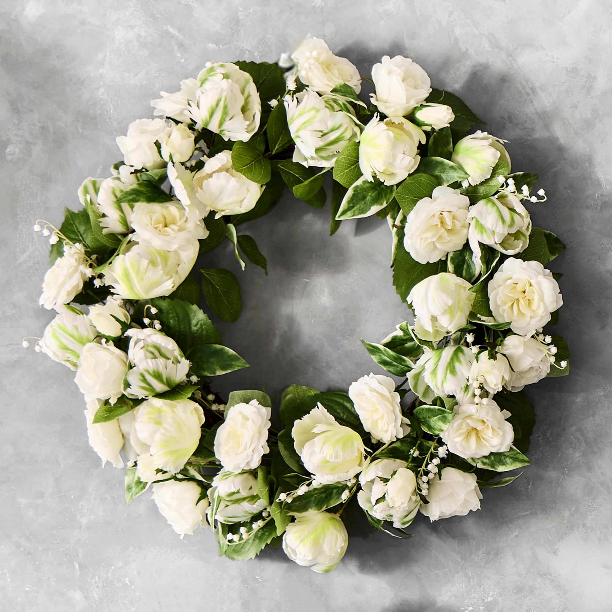 UV Protected Garden Lattice Faux Wreath, 26