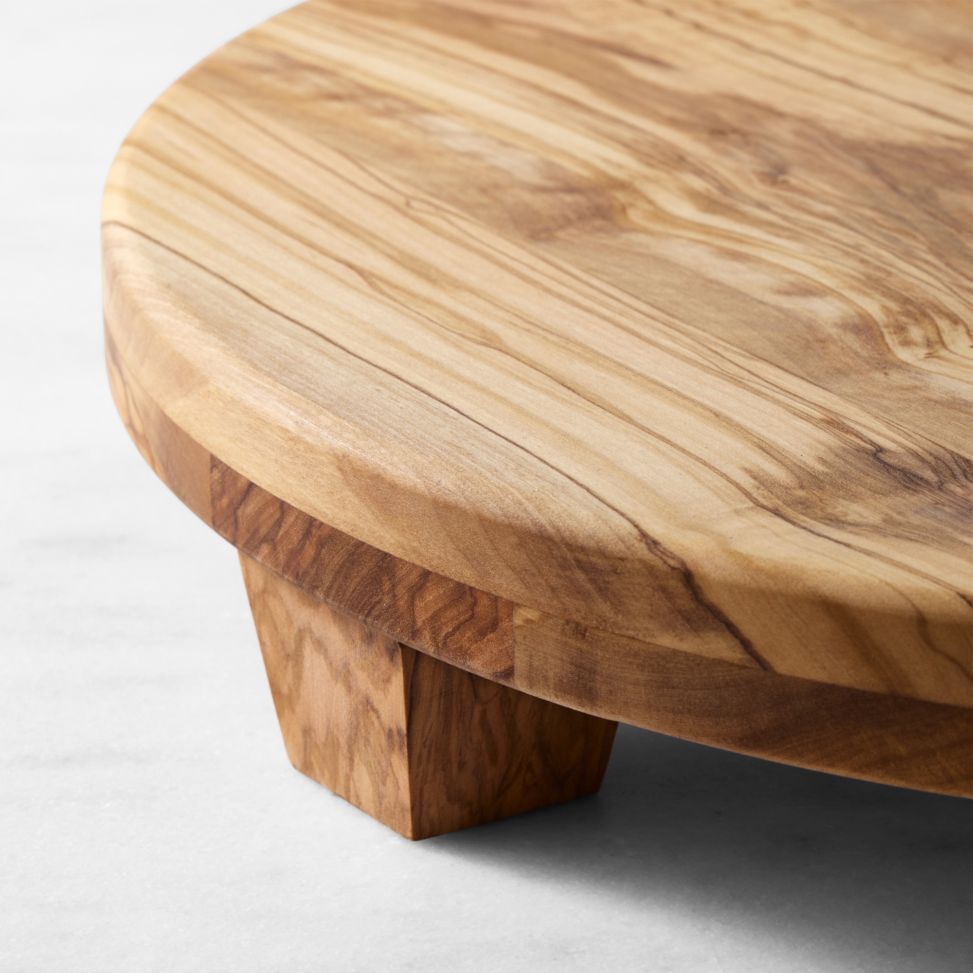 Olivewood Footed Pedestal