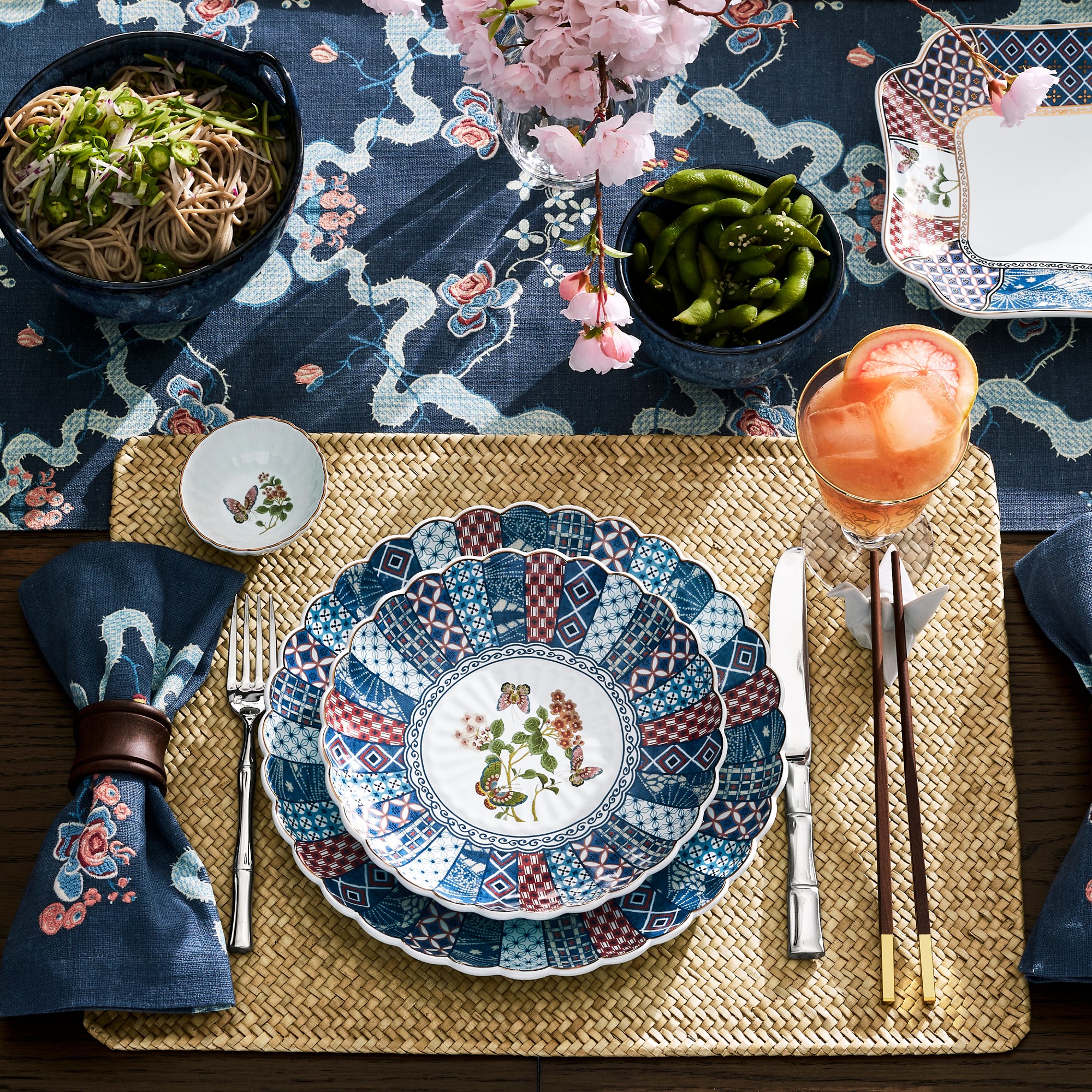 Embroidered Blossom Table Runner