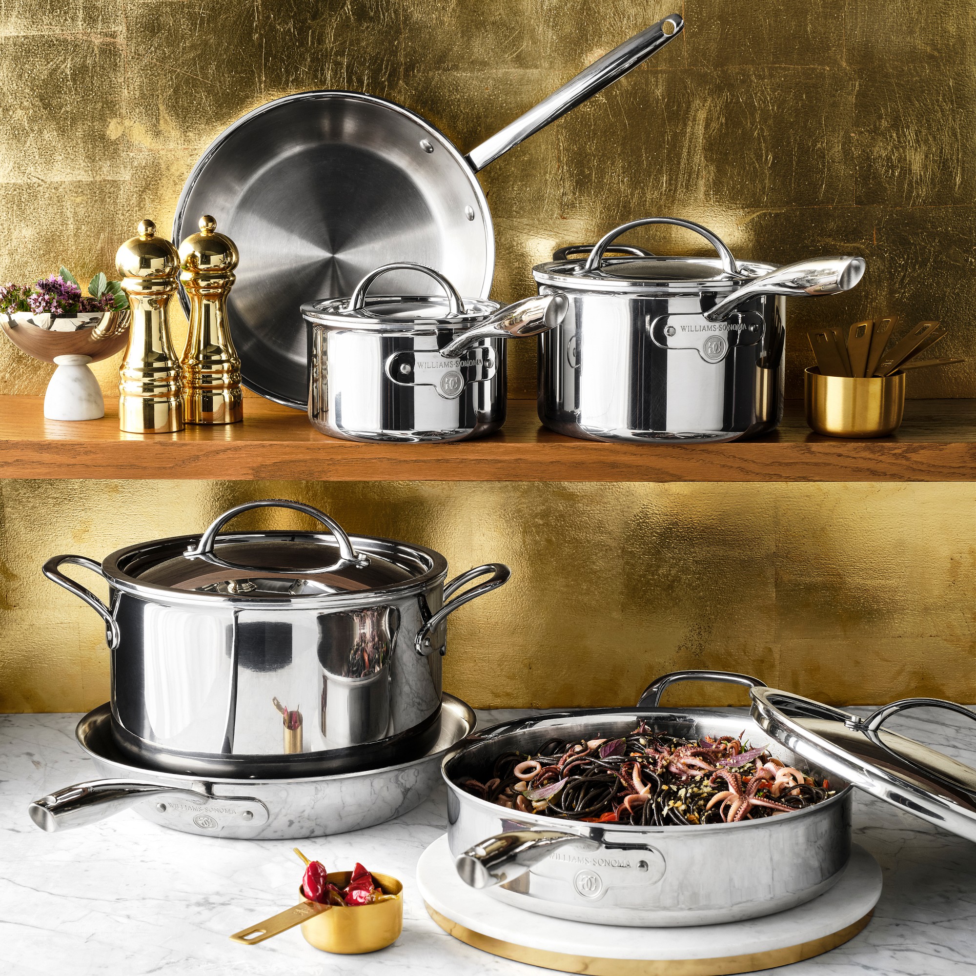 Williams Sonoma Signature Thermo-Clad™ Stainless-Steel 10-Piece Cookware Set