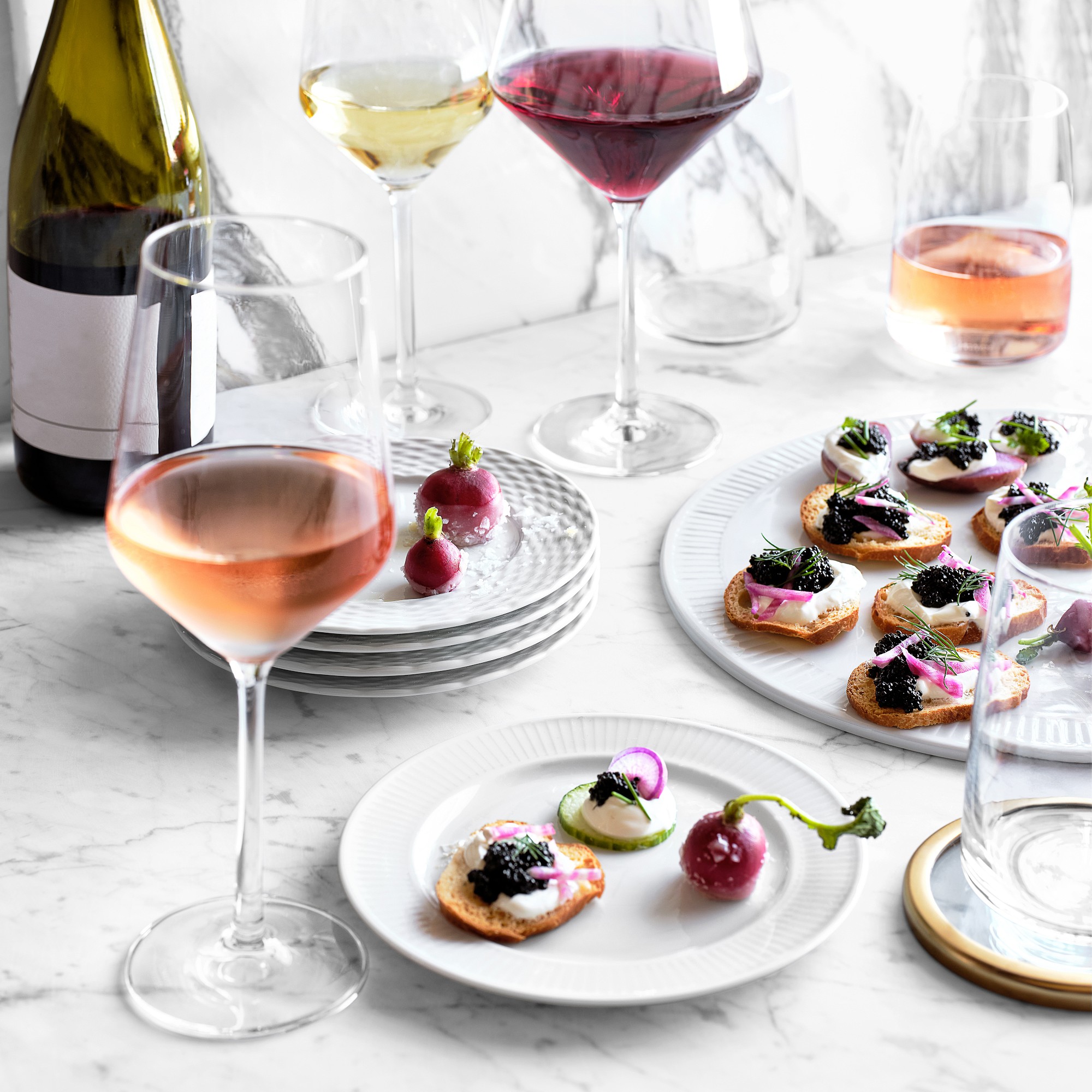 Pillivuyt Plisse Porcelain Salad Plates