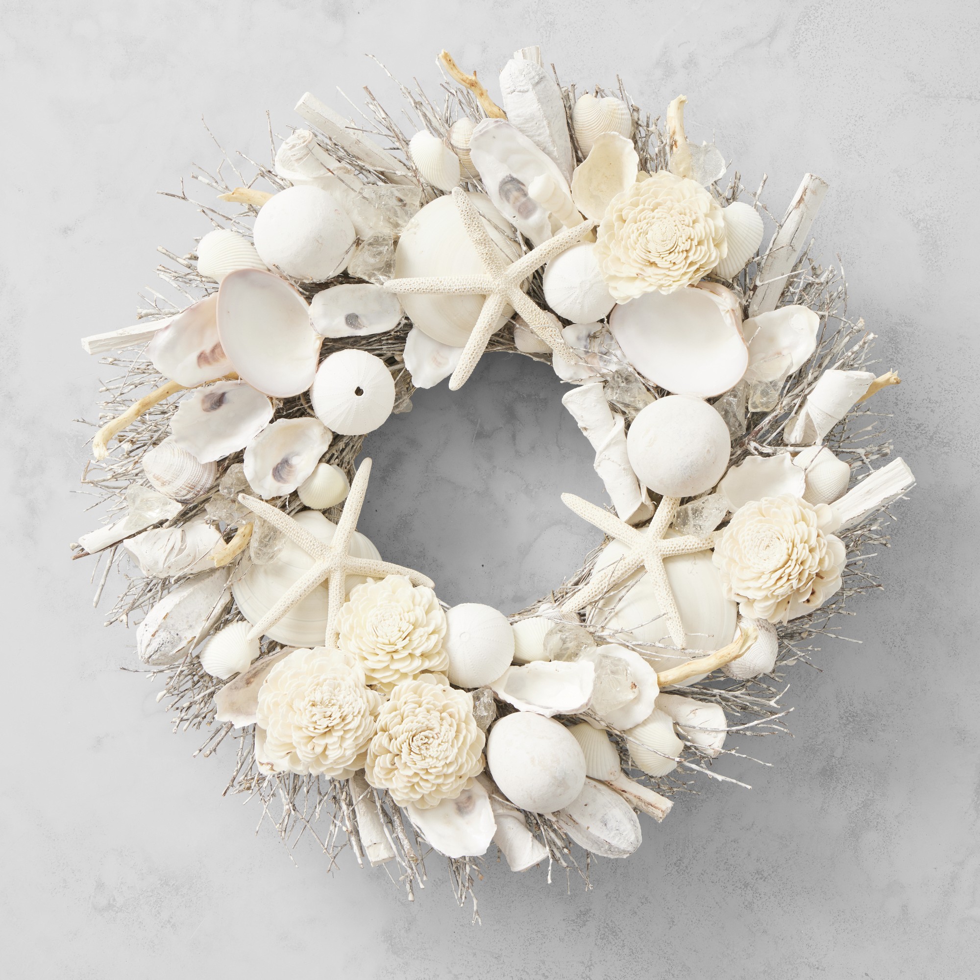 Bleached Fleur De Sel Live Wreath