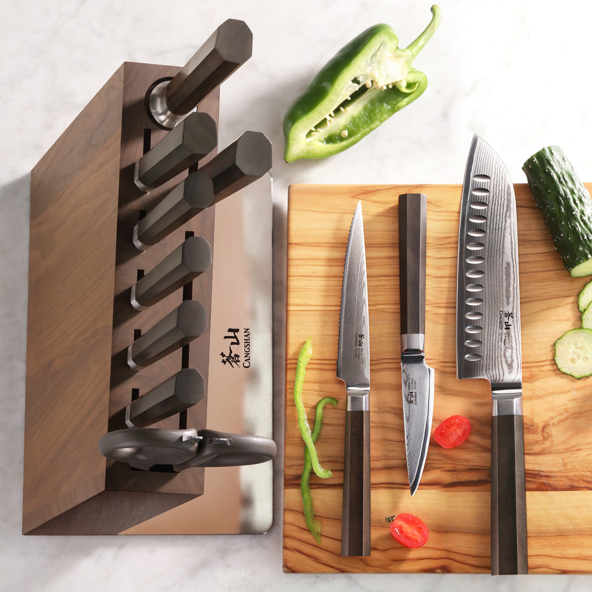 Cangshan Maya Knife Block, Set of 12