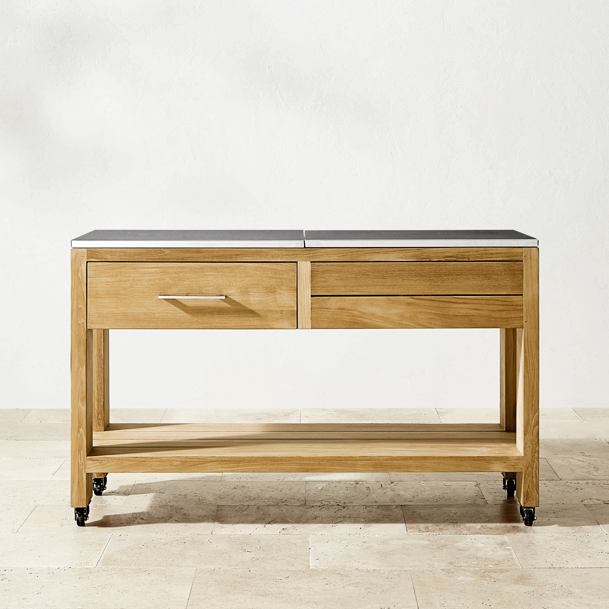 Larnaca Outdoor Teak Prep Table (58