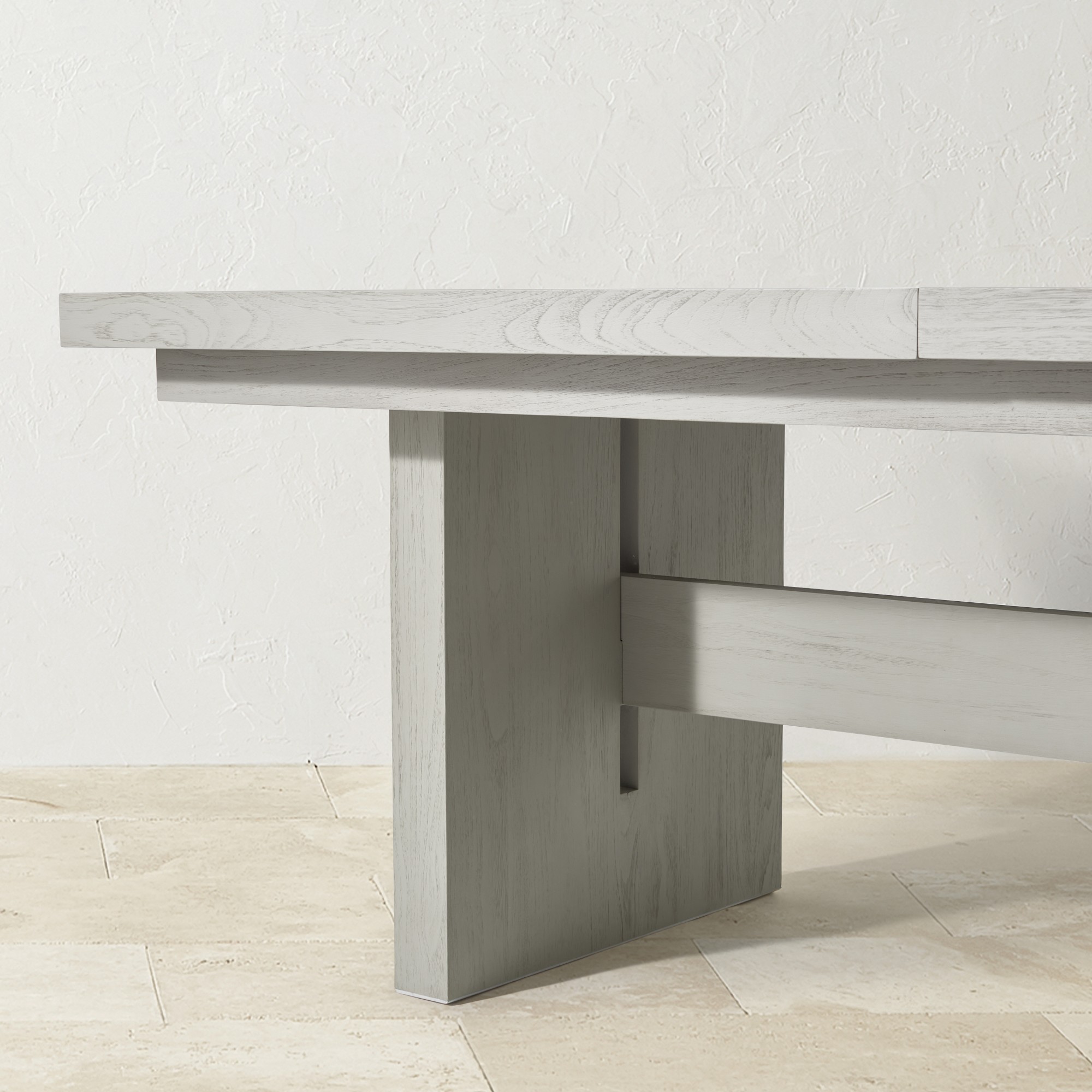 San Clemente Outdoor Grey Teak Rectangular Dining Table (84