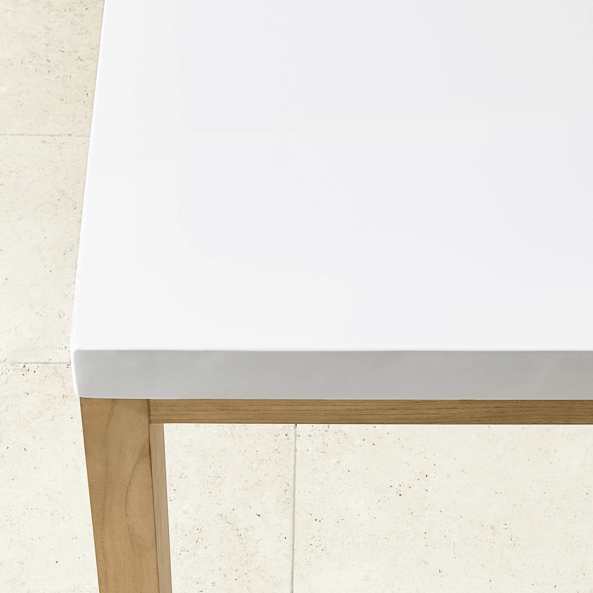 Larnaca Outdoor Teak Fiberstone Dining Table (96