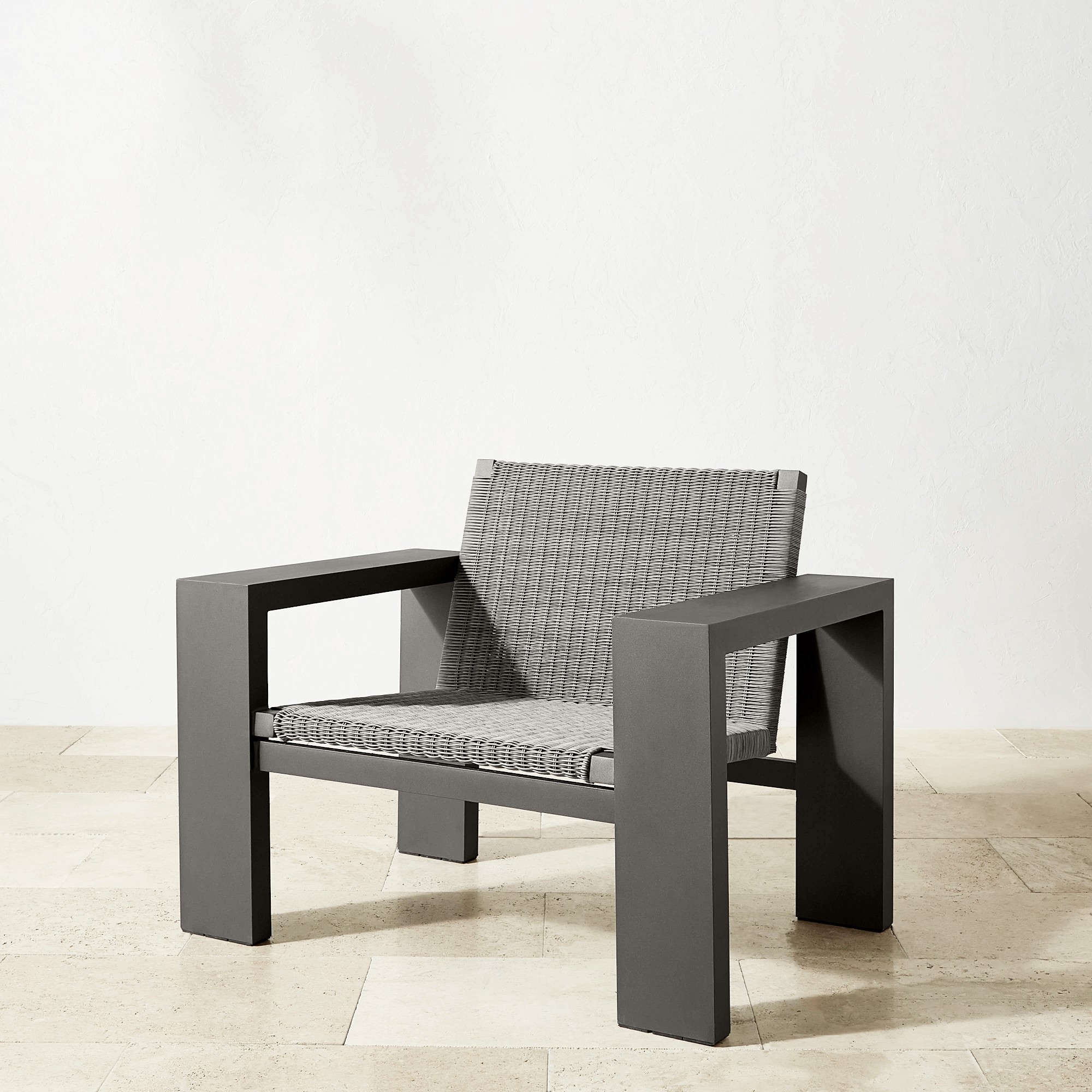 Larnaca Outdoor Slate Grey Metal x All-Weather Weave Club Chair