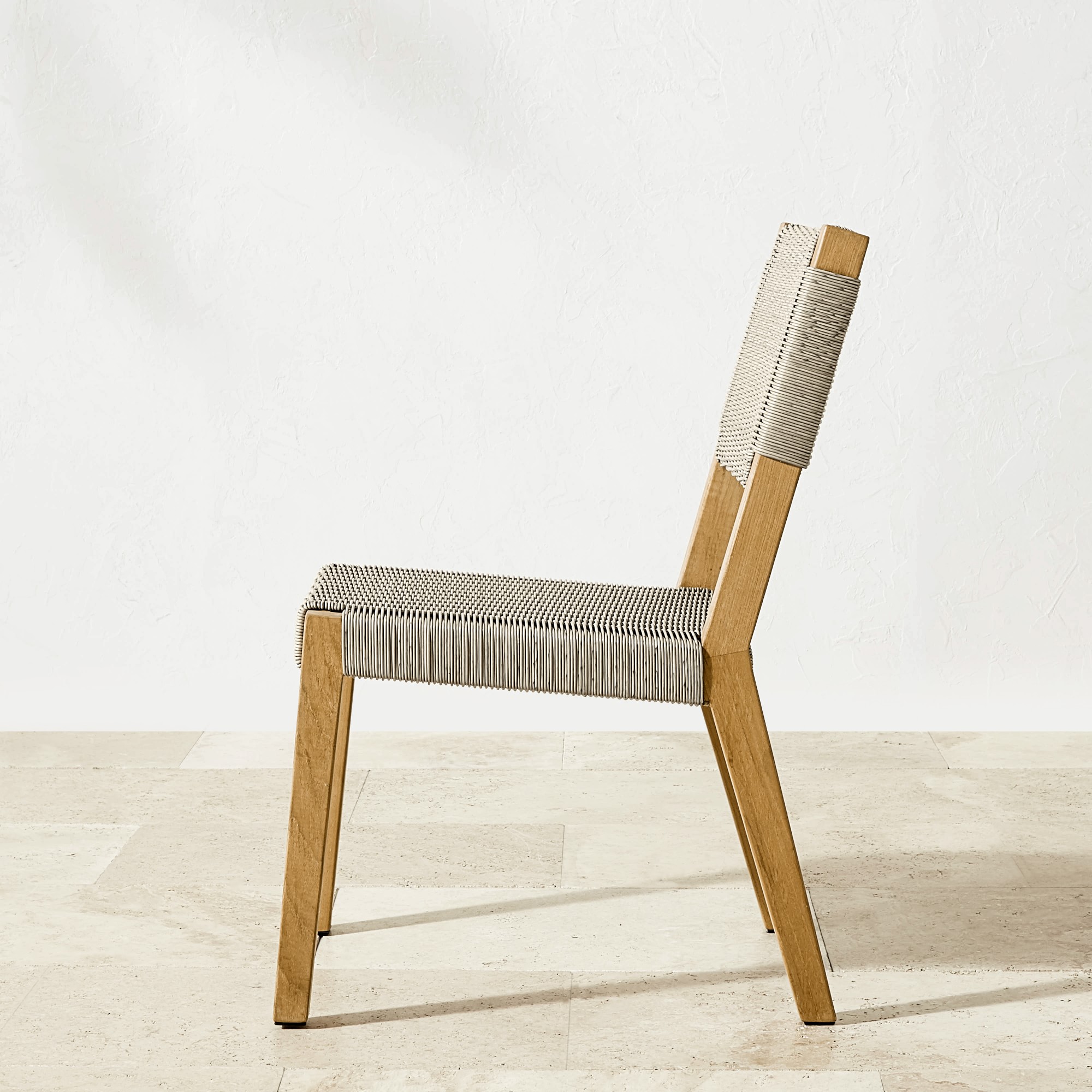 Larnaca Outdoor Natural Teak x All-Weather Weave Dining Side Chair