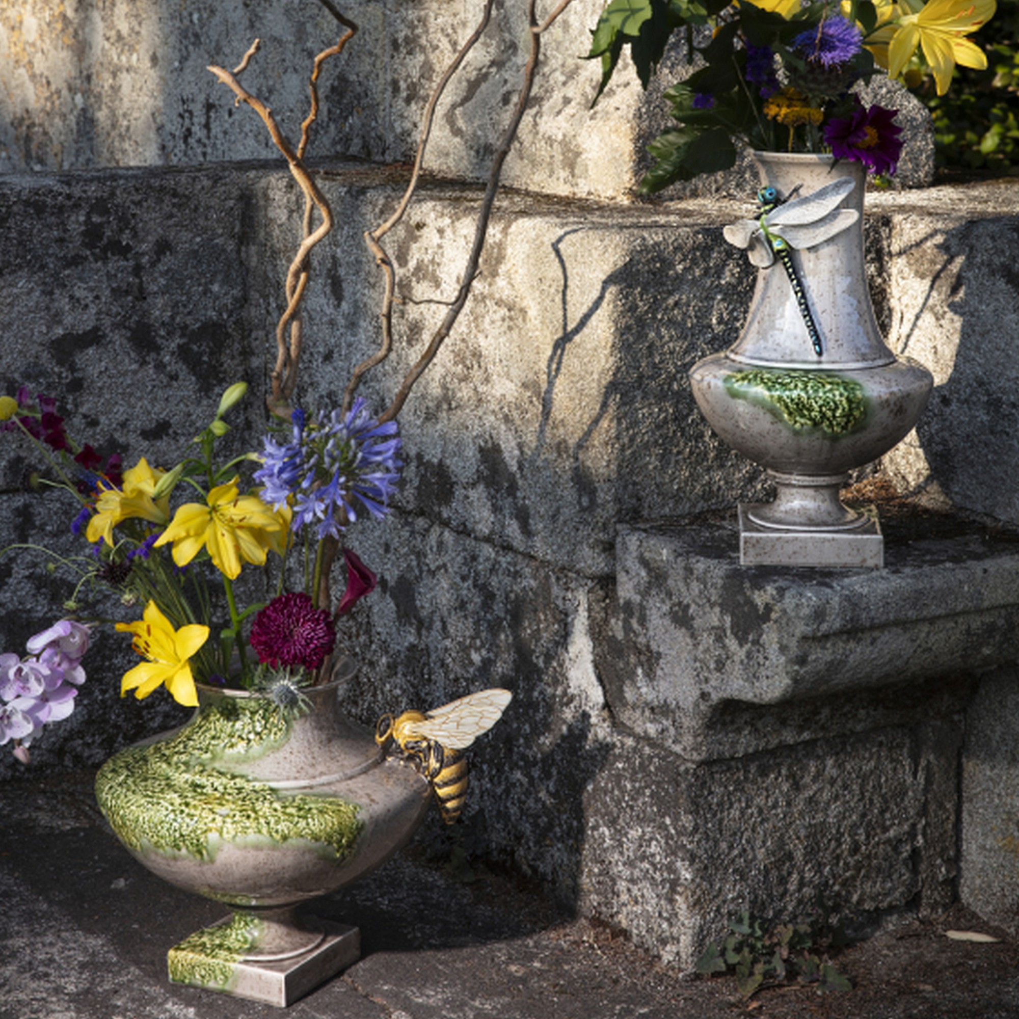 Bordallo Pinheiro The Meaning Vase with Dragonfly