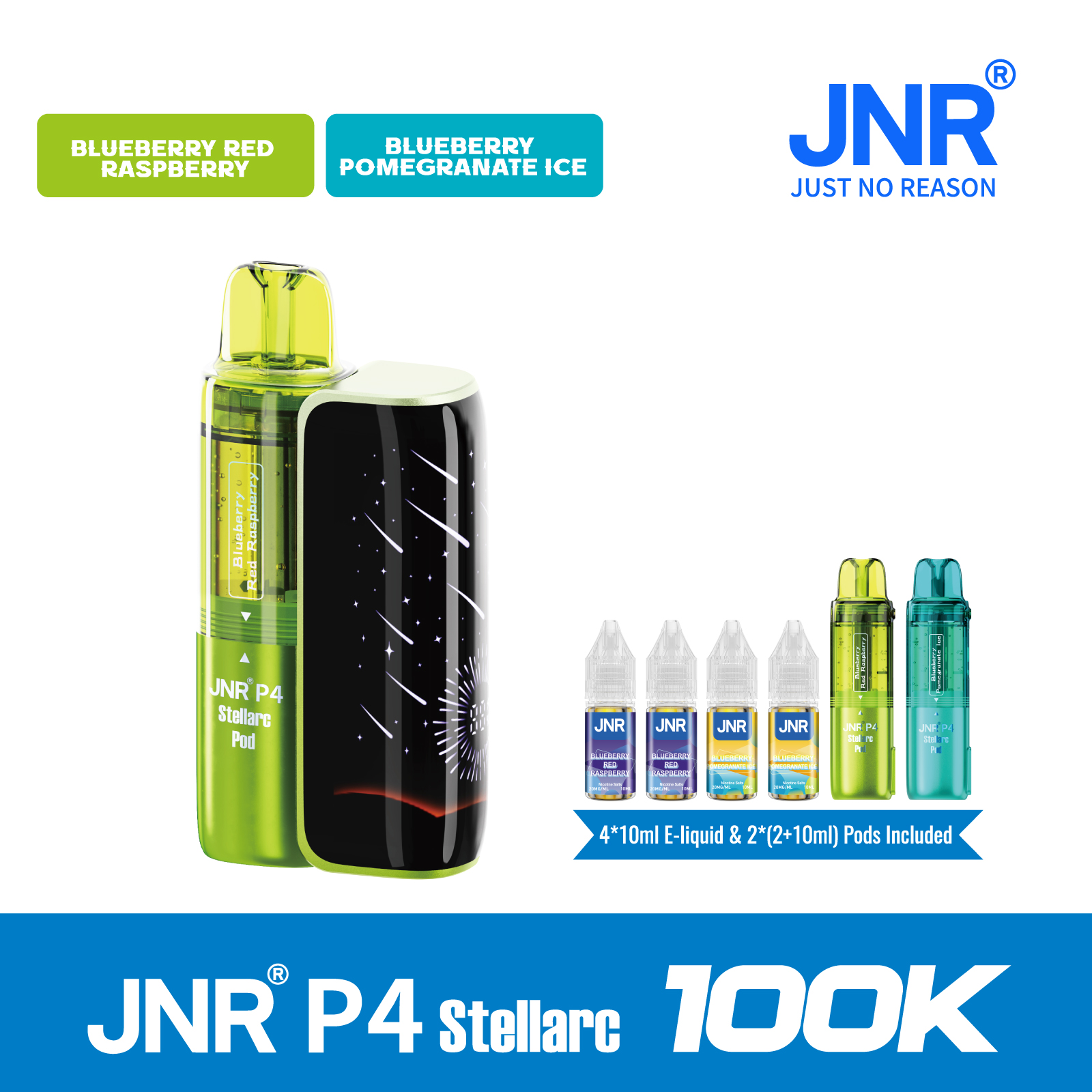 JNR Vape P4 Stellarc 100K Puffs Kit - Refillable & Replaceable Pod Vape