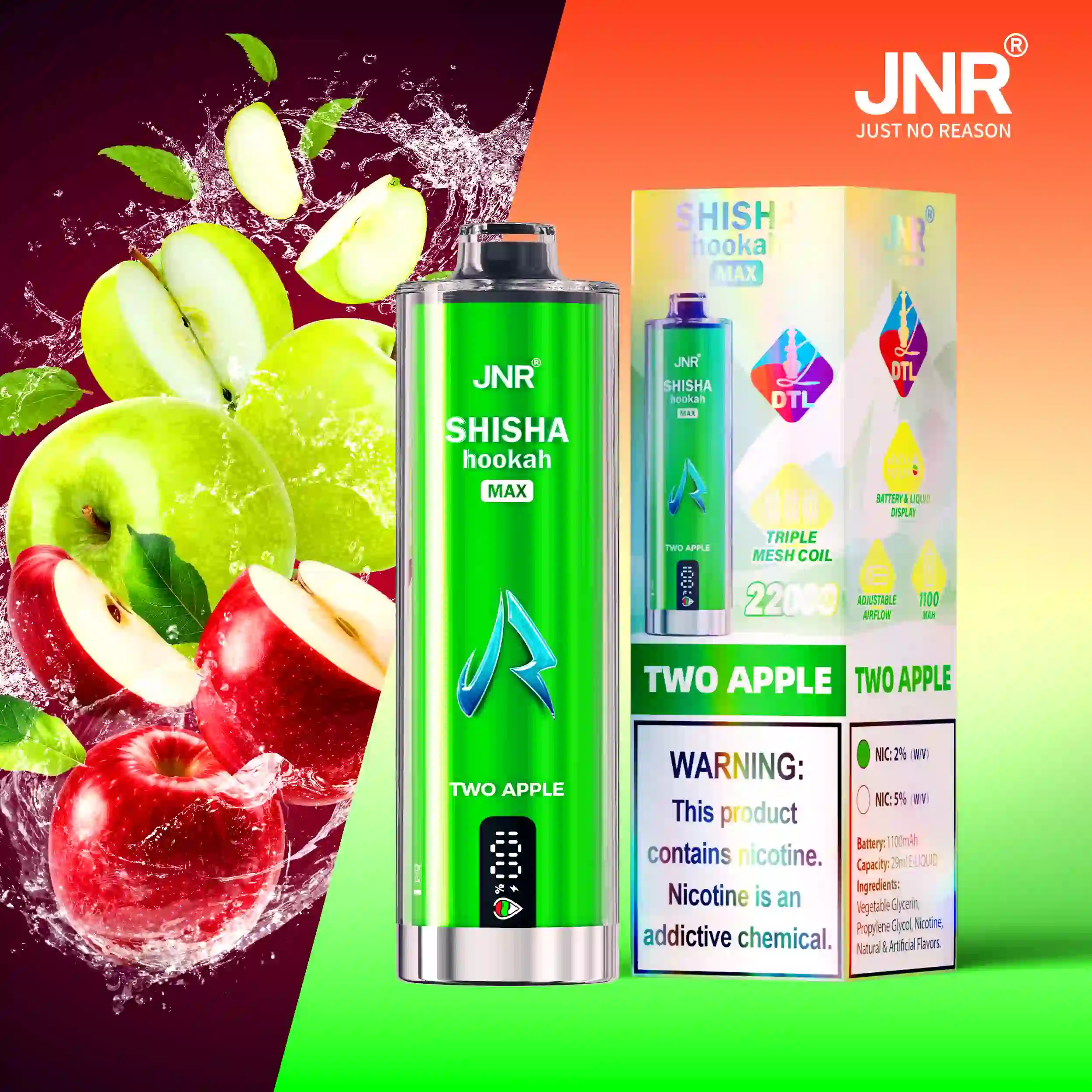 Shisha Max 22000  Puff - JNR Vape Italy