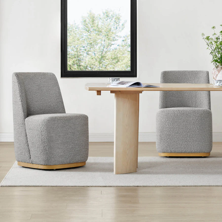 Wingback Rolling Dining Chair With Casters