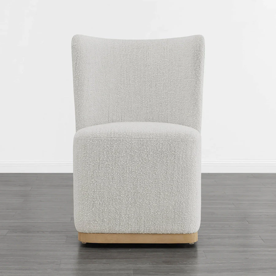 Wingback Rolling Dining Chair With Casters