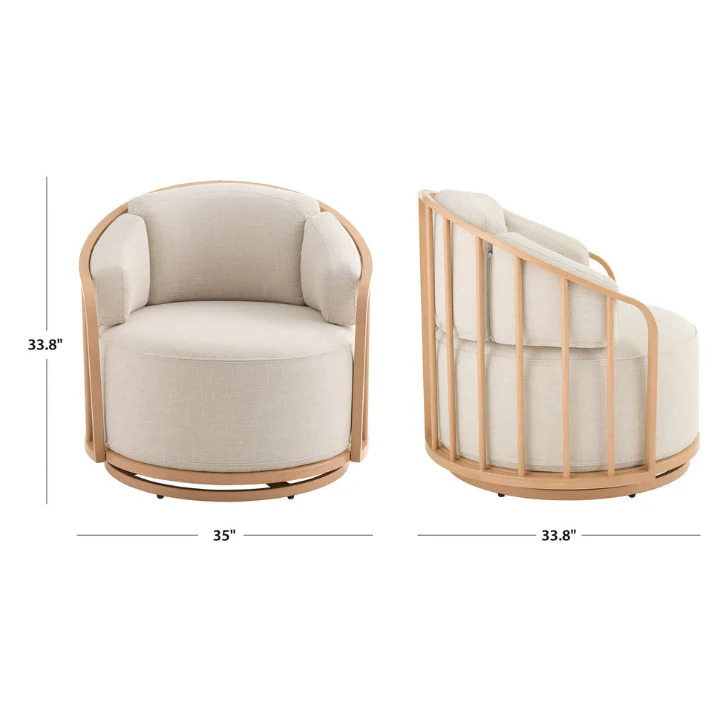 Lilian Swivel Birdcage Chair-Natural Pine Finish