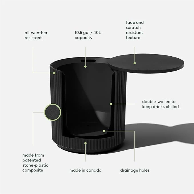 Cooler Side Table - 2 in 1 - Designed for use as Outdoor Side Table