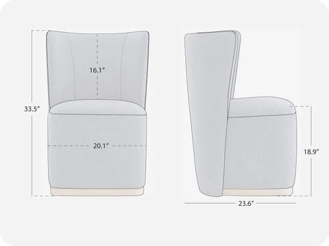 Wingback Rolling Dining Chair With Casters