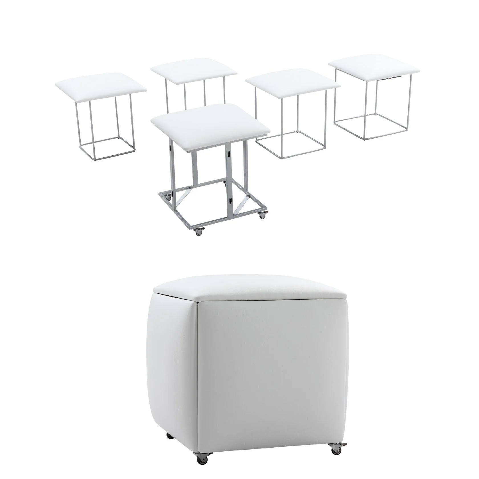 Companion Cube - 5 Hidden Seats Ottoman