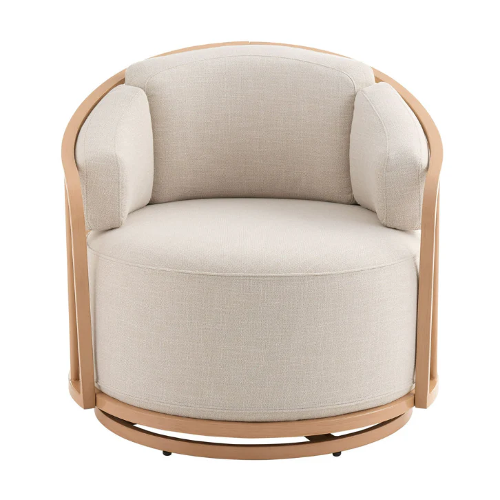 Lilian Swivel Birdcage Chair-Natural Pine Finish