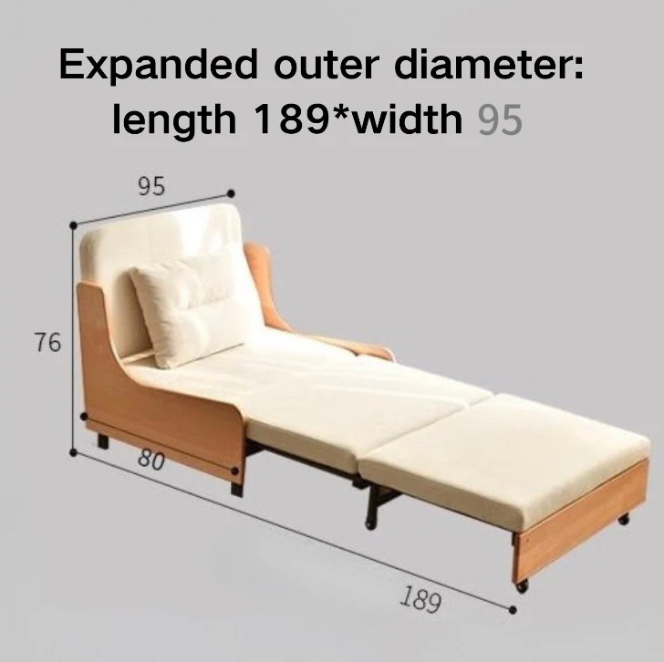 Pull Out Solid Beech Wood Day Sofa Bed