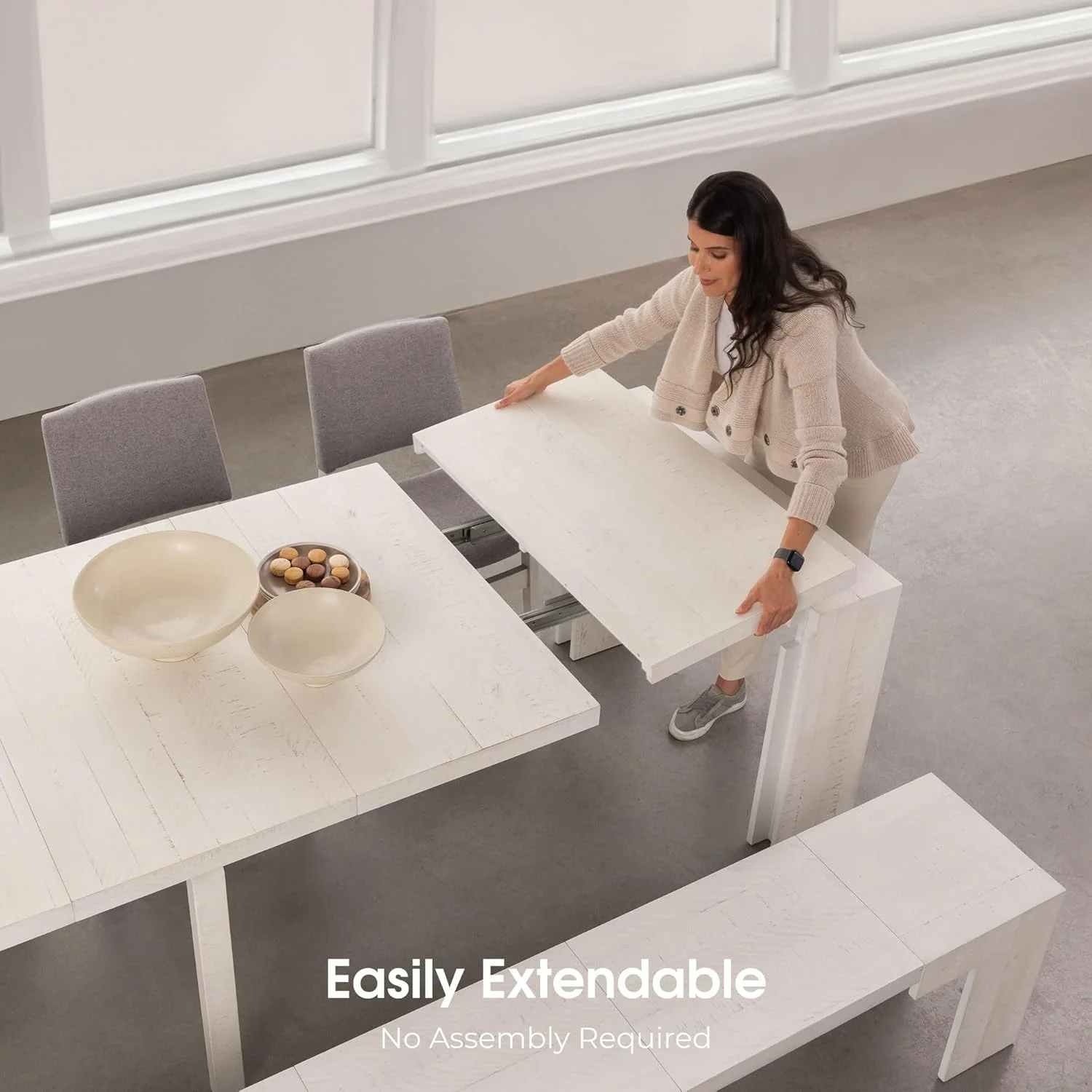 Transformer Table Extendable Dining Table Set for 2 to 12