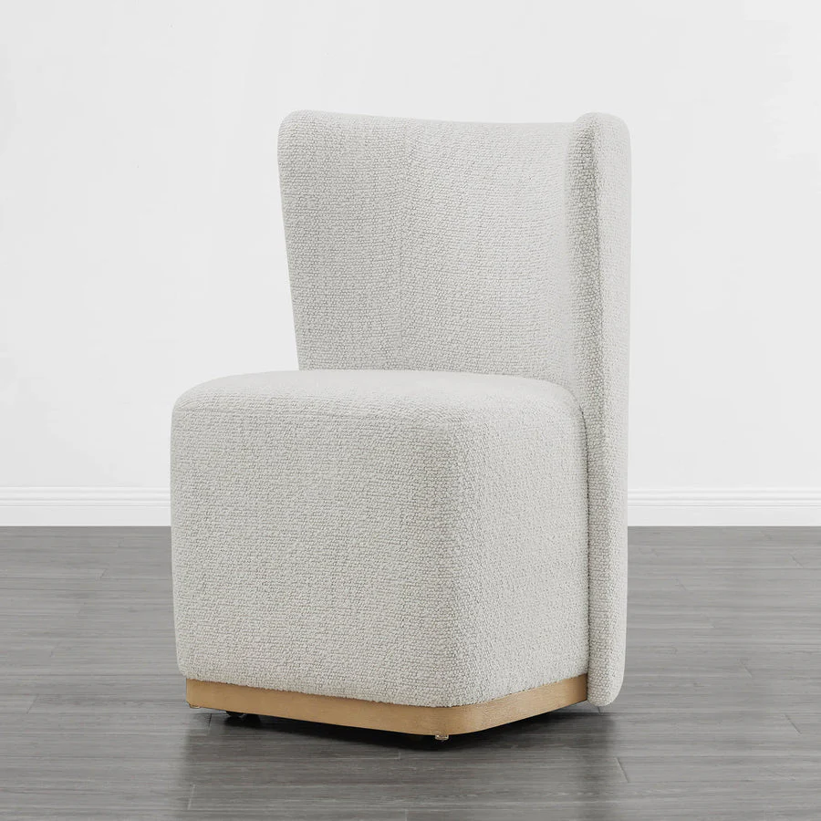 Wingback Rolling Dining Chair With Casters