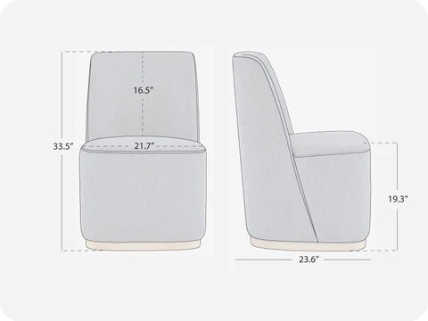 Wingback Rolling Dining Chair With Casters