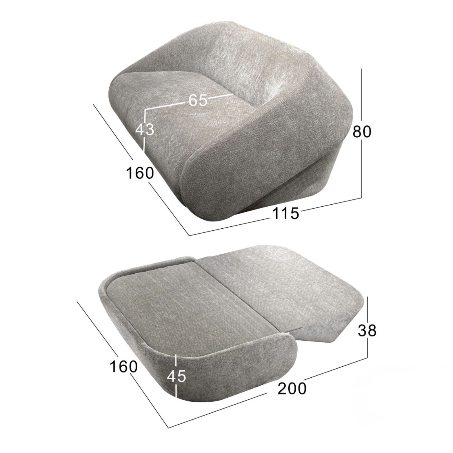 Space-Saving Folding Sofa Bed