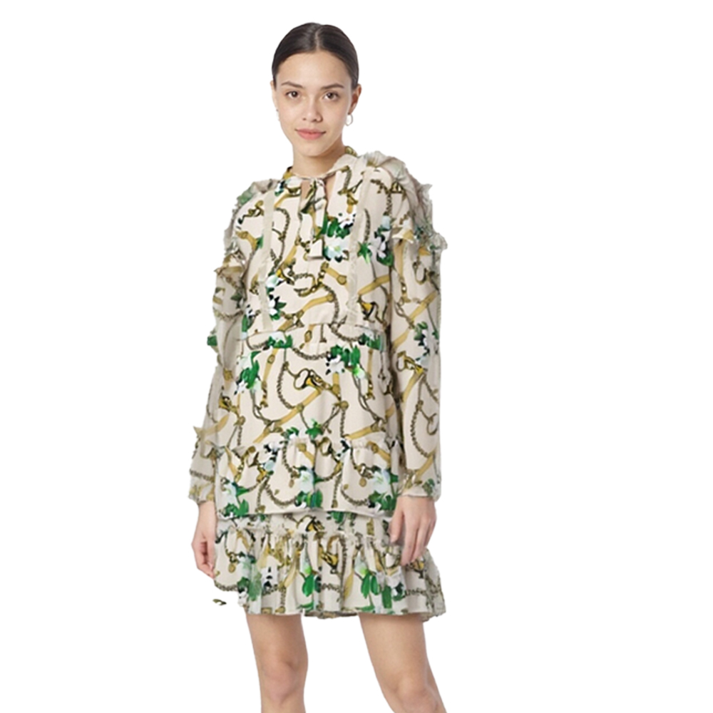 French-style floral women's dress  oem/odm