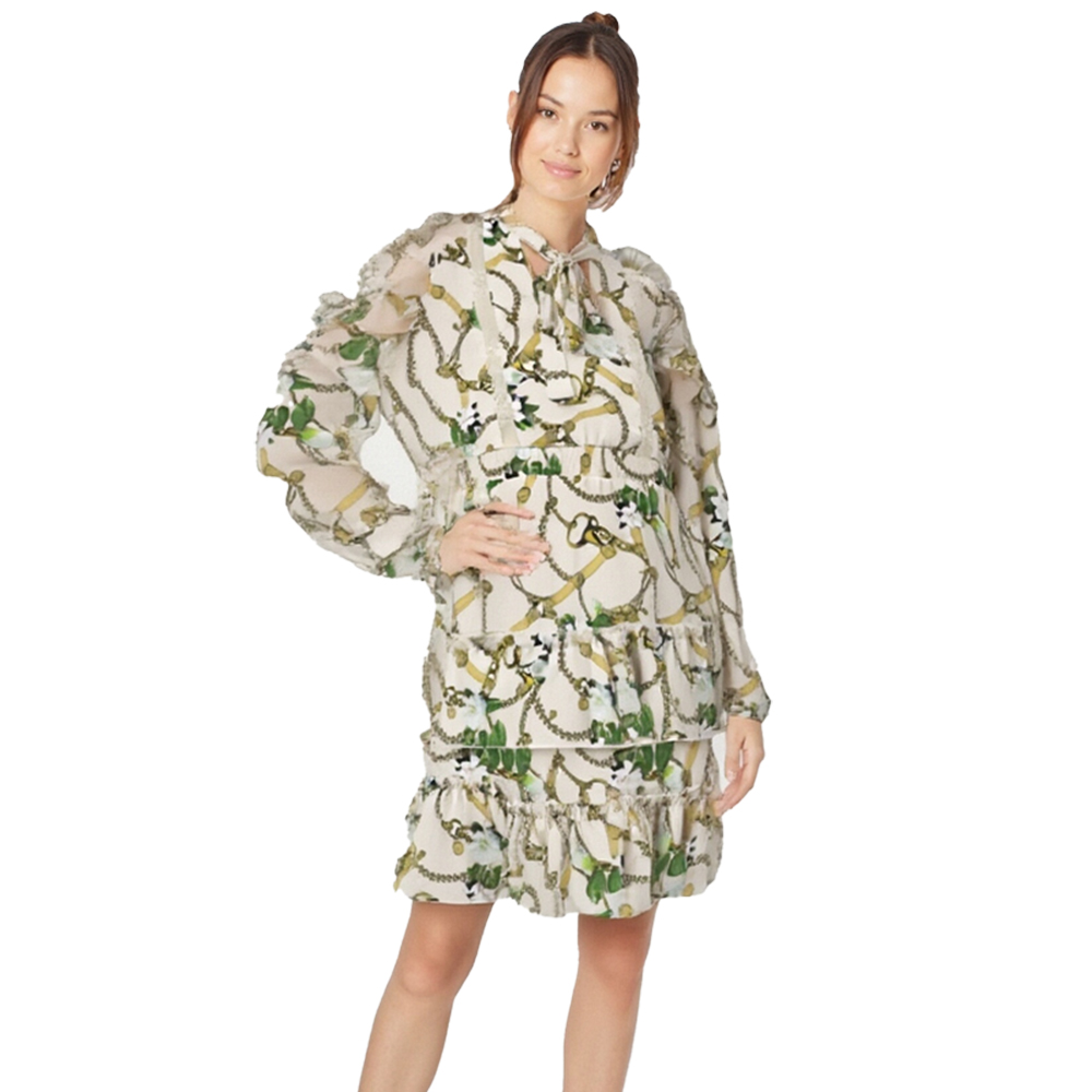 French-style floral women's dress  oem/odm