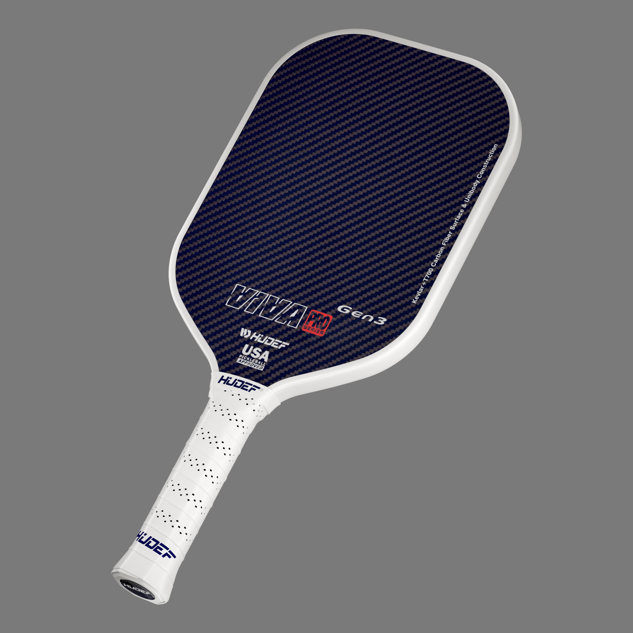 HUDEF Pickleball Paddle 4.5 with 4-Layer Viva Pro  T700 3D18K 3-Layer Raw Carbon Fiber  USAPA Approved Lightweight Pickleball Racketsfor Men Women
