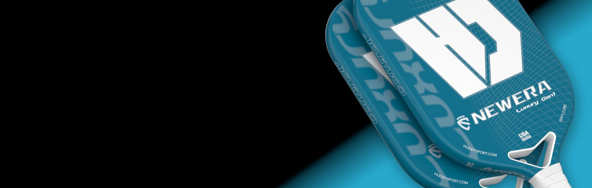 Hudef LUXURY GEN 1 Dual-thermoformed Cyan Elongated Pickleball Paddle (Grit)
