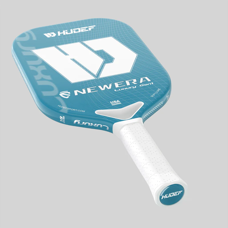 Hudef LUXURY GEN 1 Dual-thermoformed Cyan Elongated Pickleball Paddle (Grit)