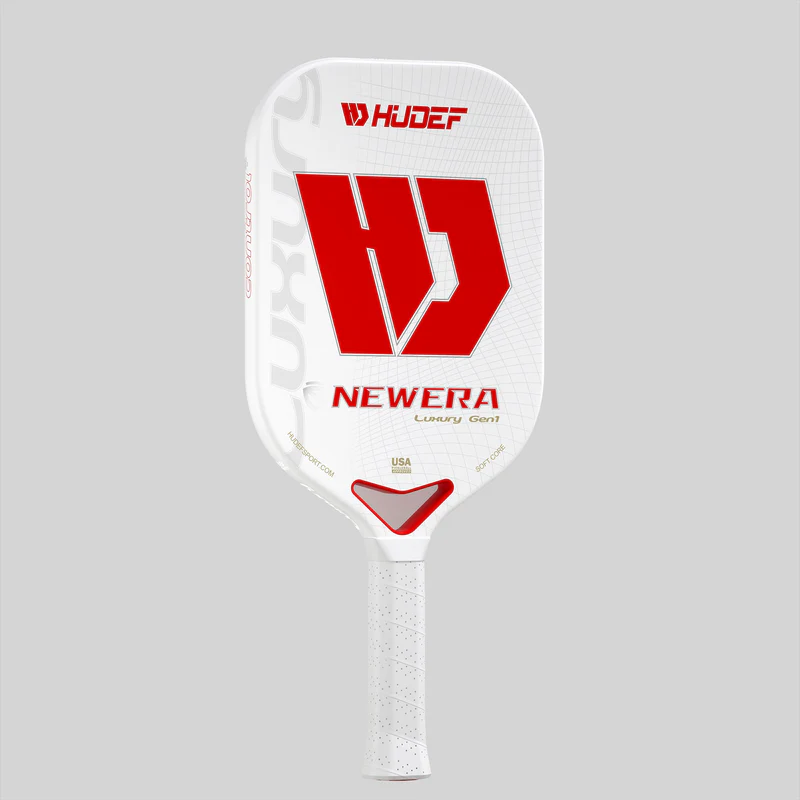 Hudef Luxury™ Gen 1 Dual-thermoformed White Elongated Pickleball Paddle (Grit)